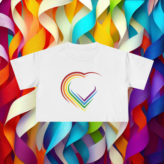 Rainbow Heart Women's Crop Tee