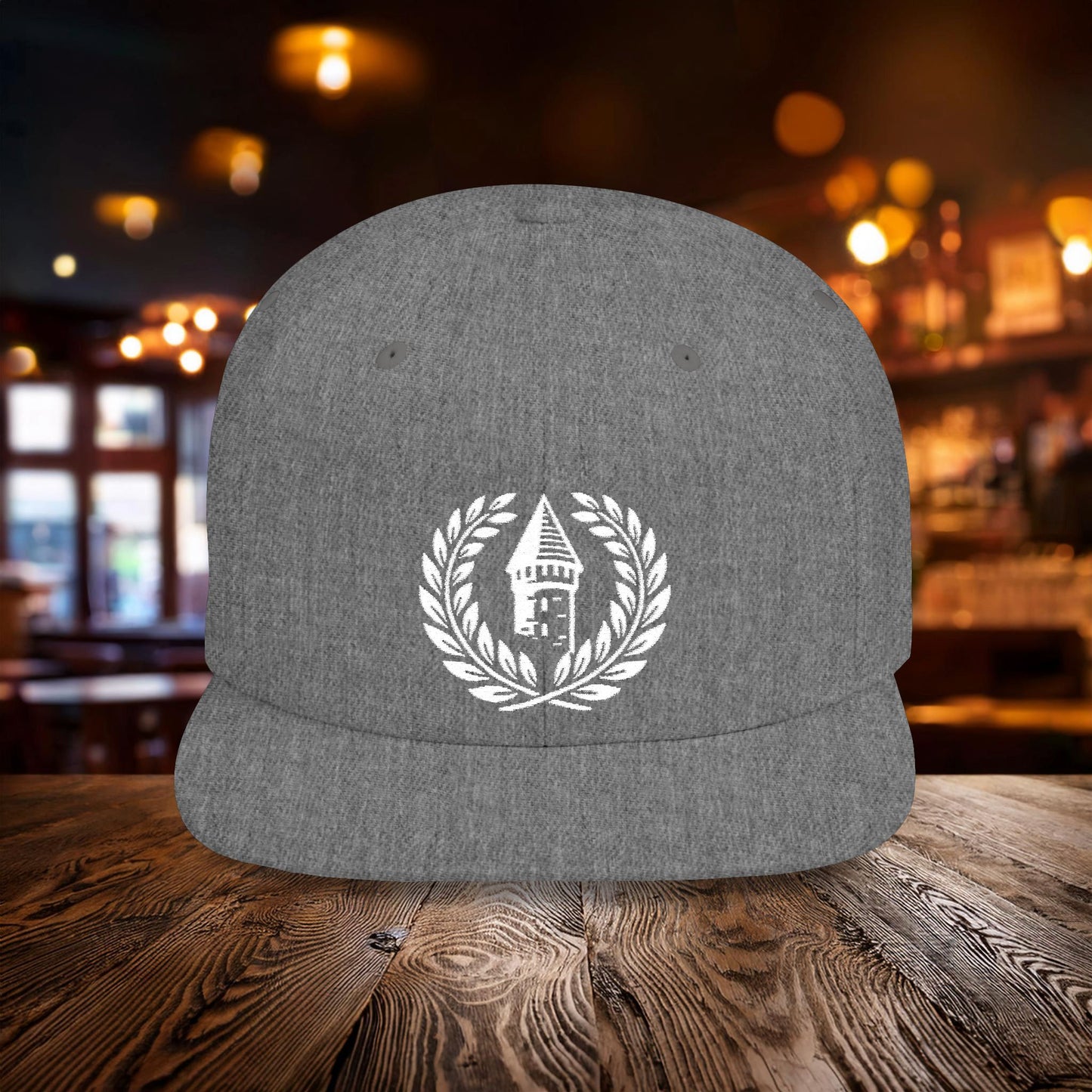 White Everton Logo Flat Bill Snapback