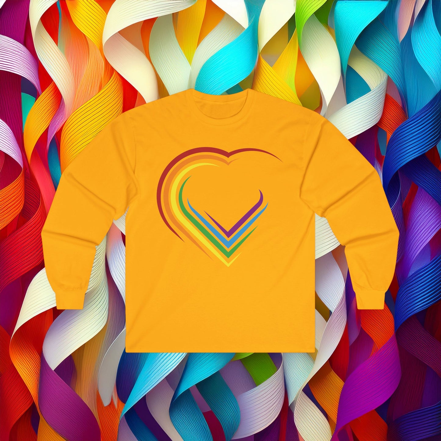 Rainbow Heart Long Sleeve Tee