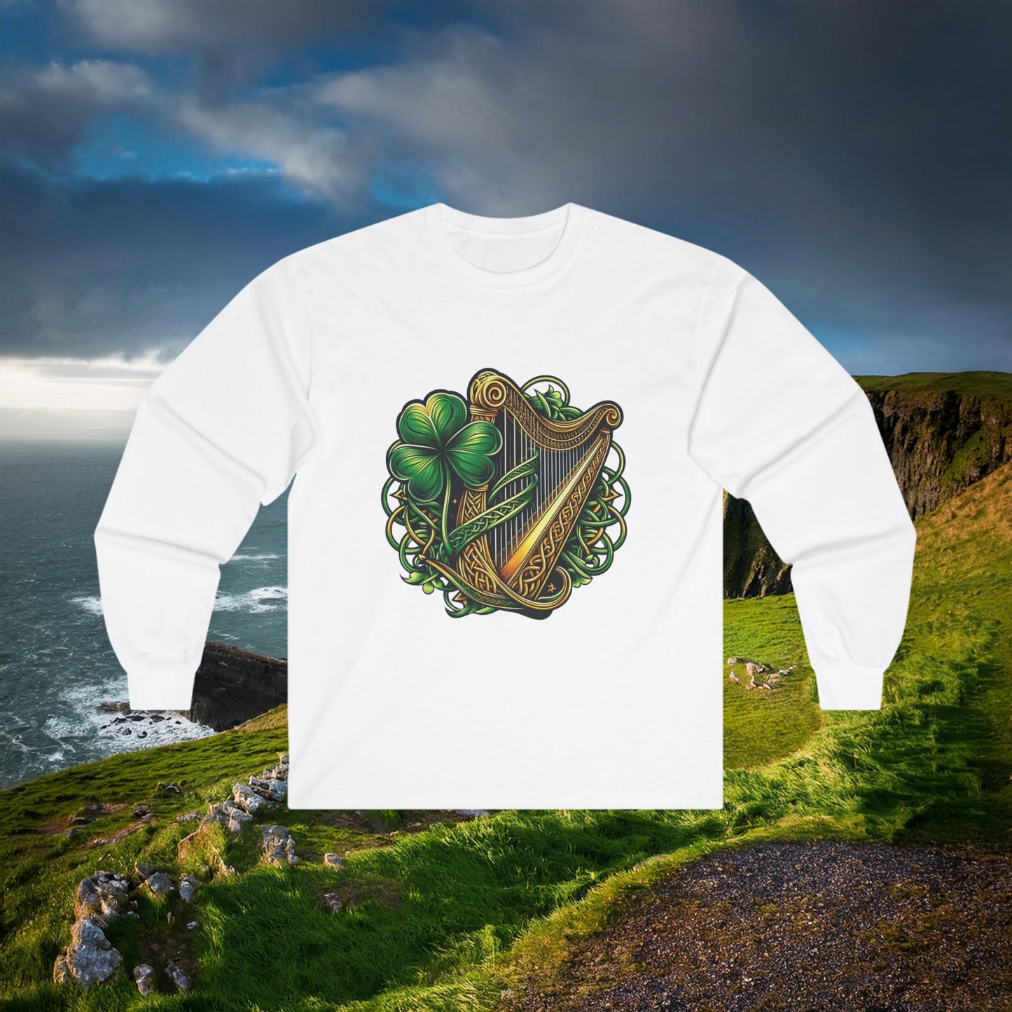 Irish Harp Long Sleeve Tee