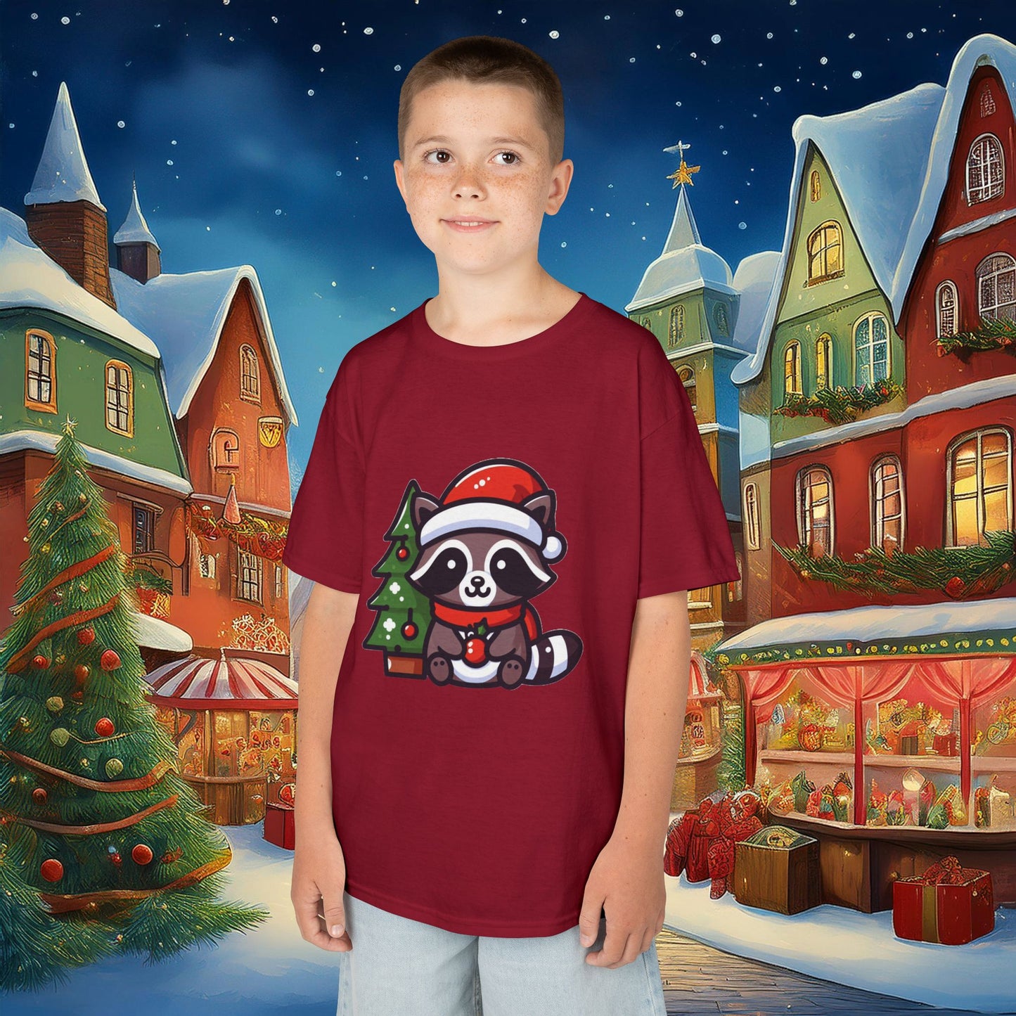 Christmas Raccoon Kids Tee