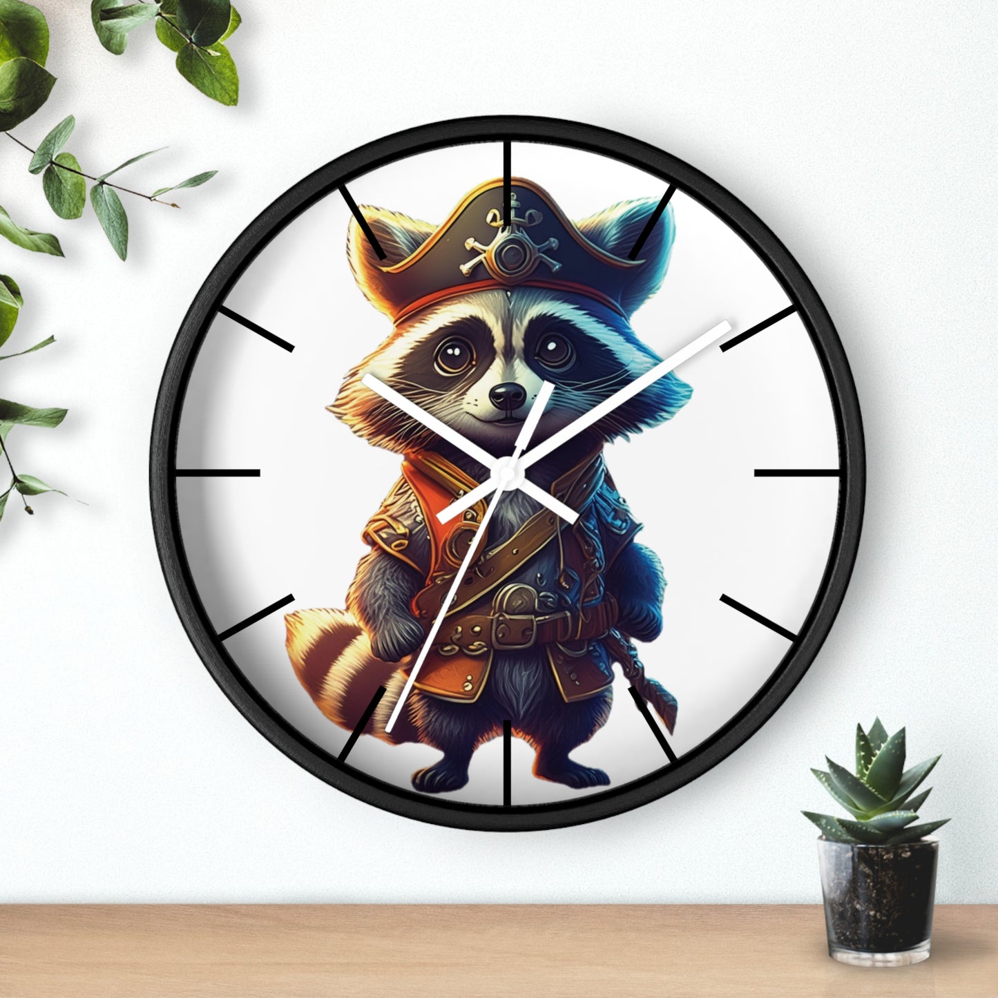 Raccoon Pirate Wall Clock