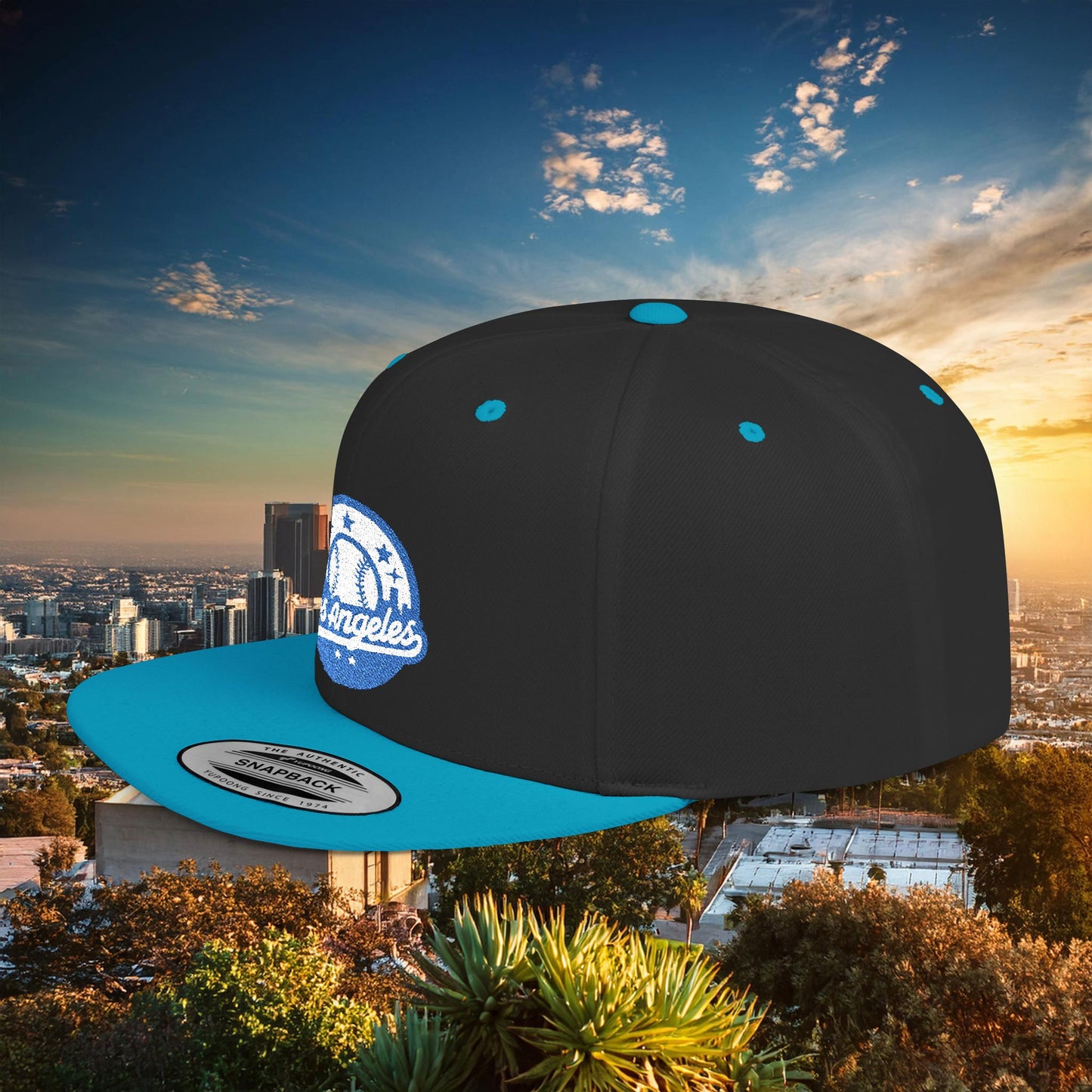 LA Blue Baseball Flat Bill Snapback