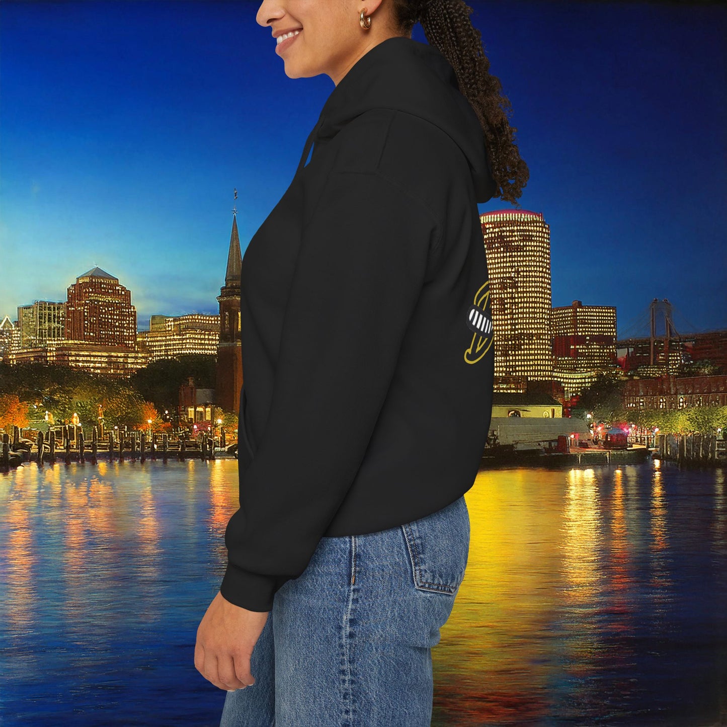 Boston Hockey Bear Hoodie