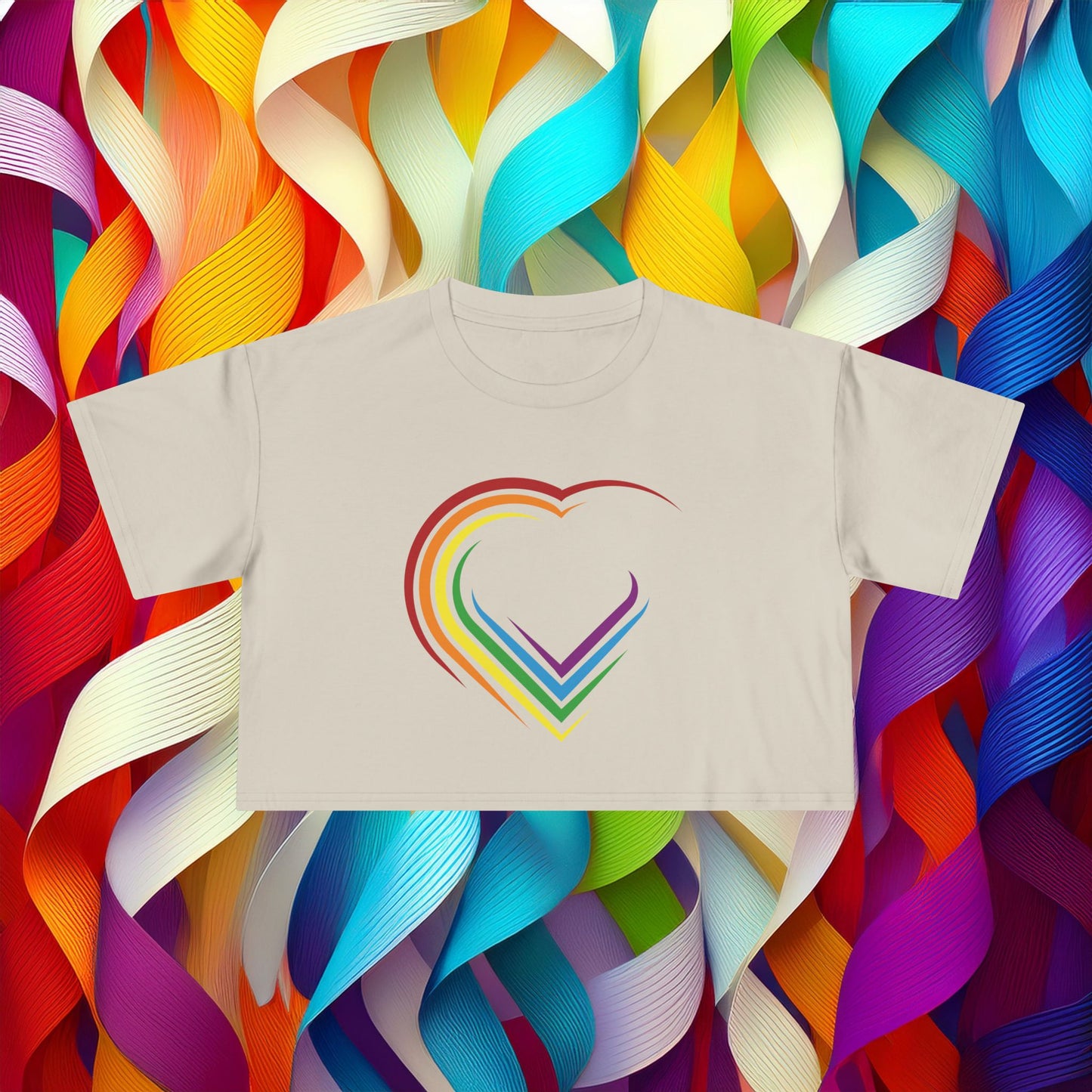 Rainbow Heart Women's Crop Tee