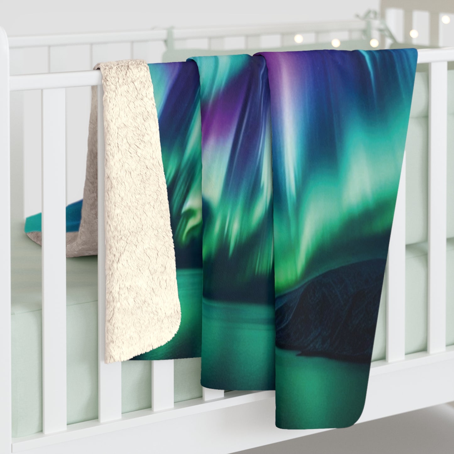 Northern Lights Sherpa Fleece Blanket