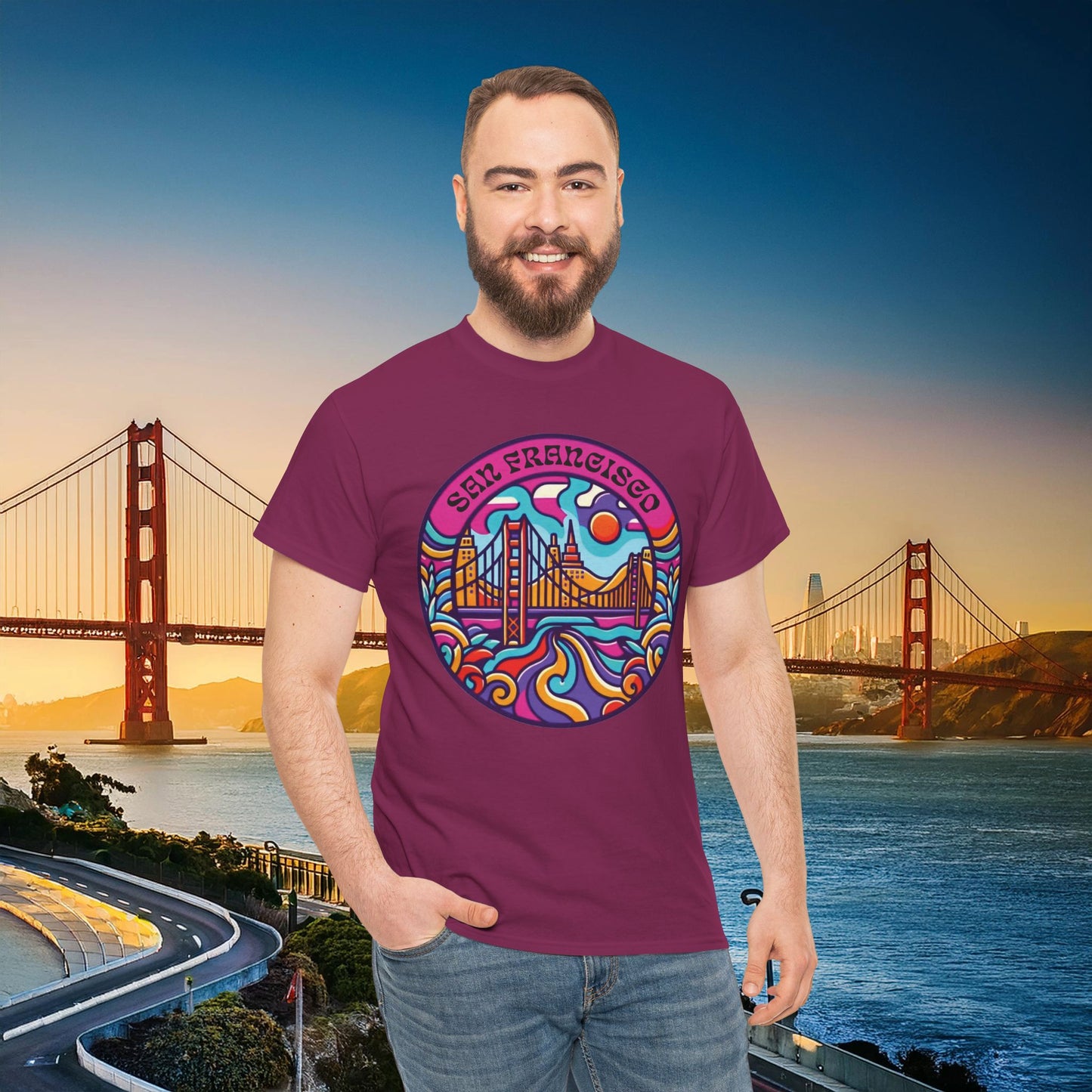 Vibrant San Francisco Psychedelic Tee