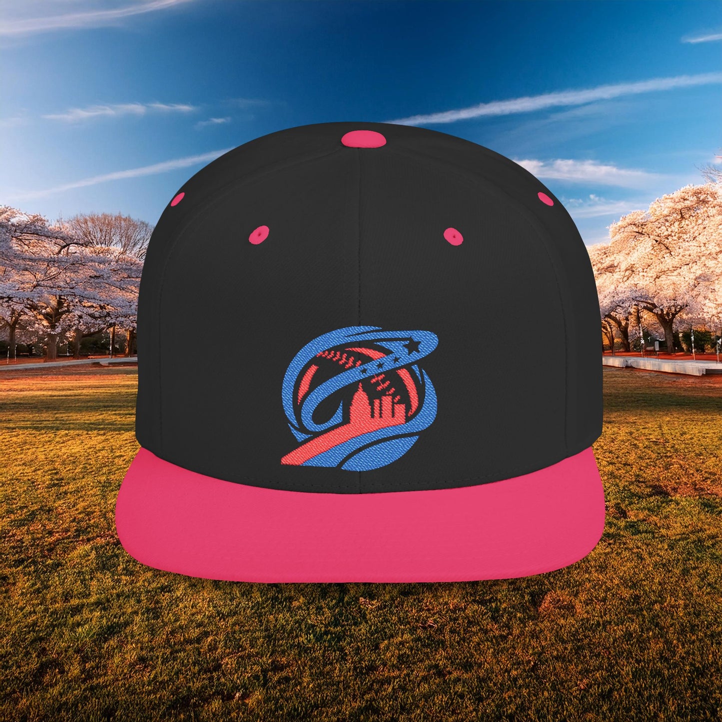 Abstract Washington Baseball Logo Flat Bill Snapback