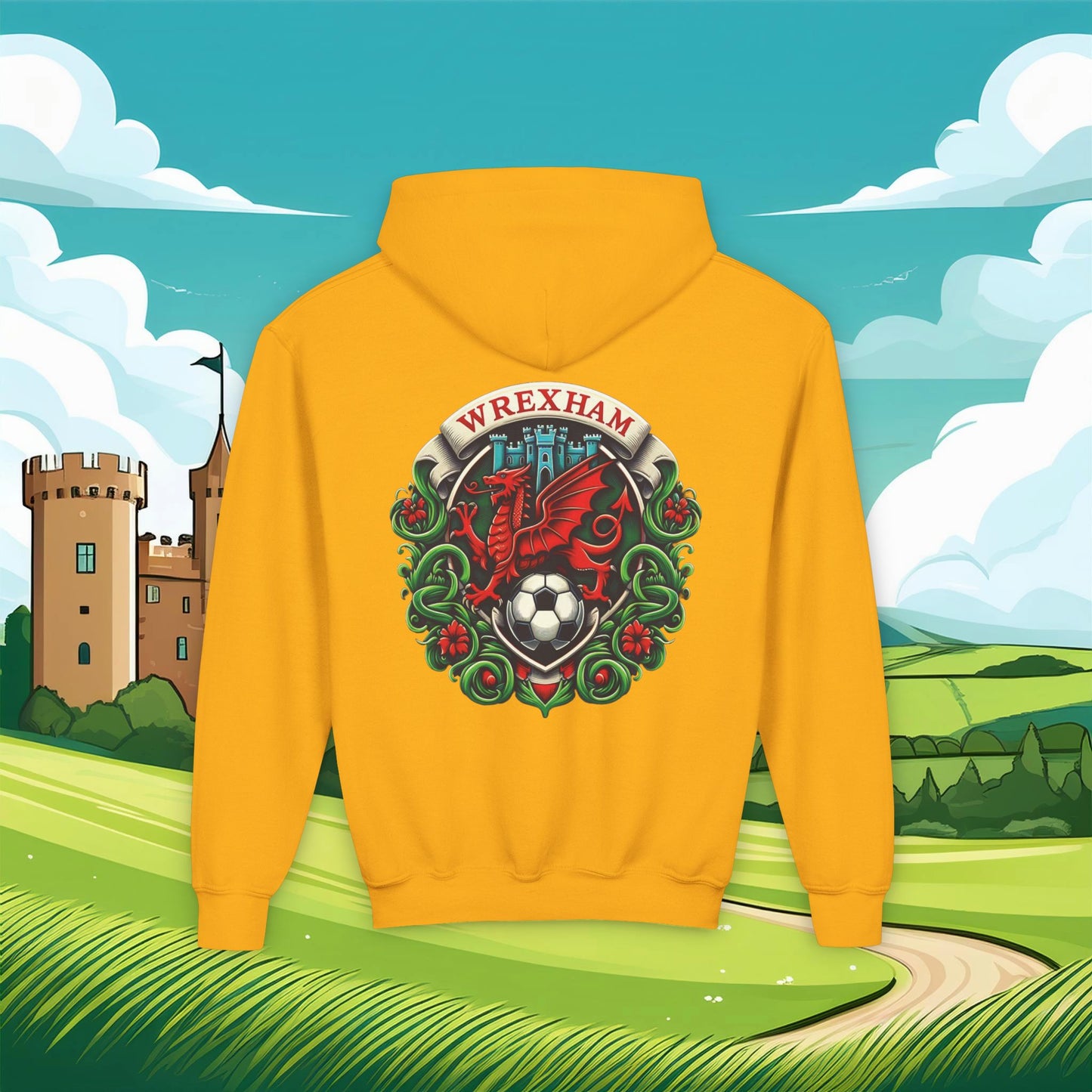 Wrexham Crest Dragon Youth Hoodie