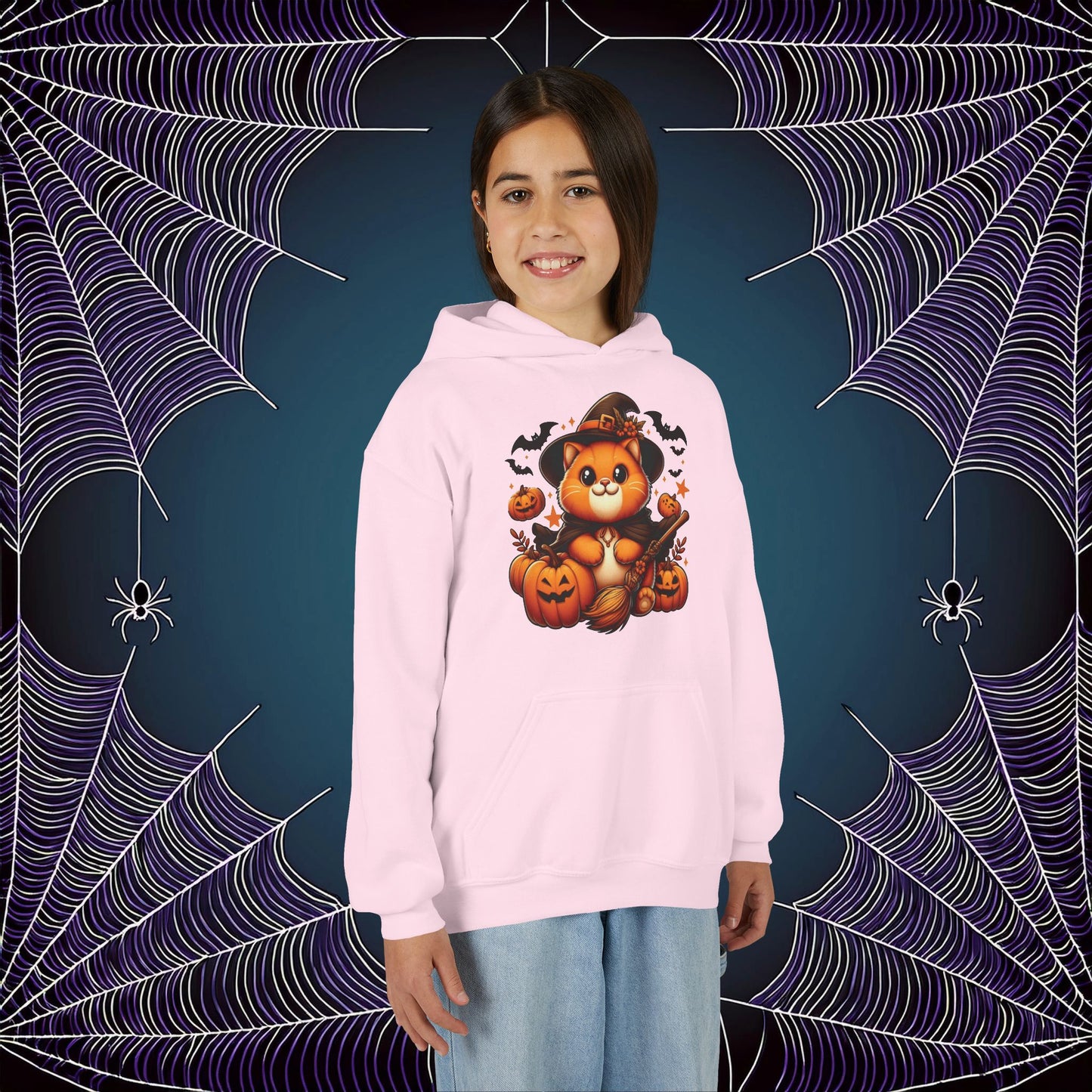 Halloween Cat Youth Hoodie