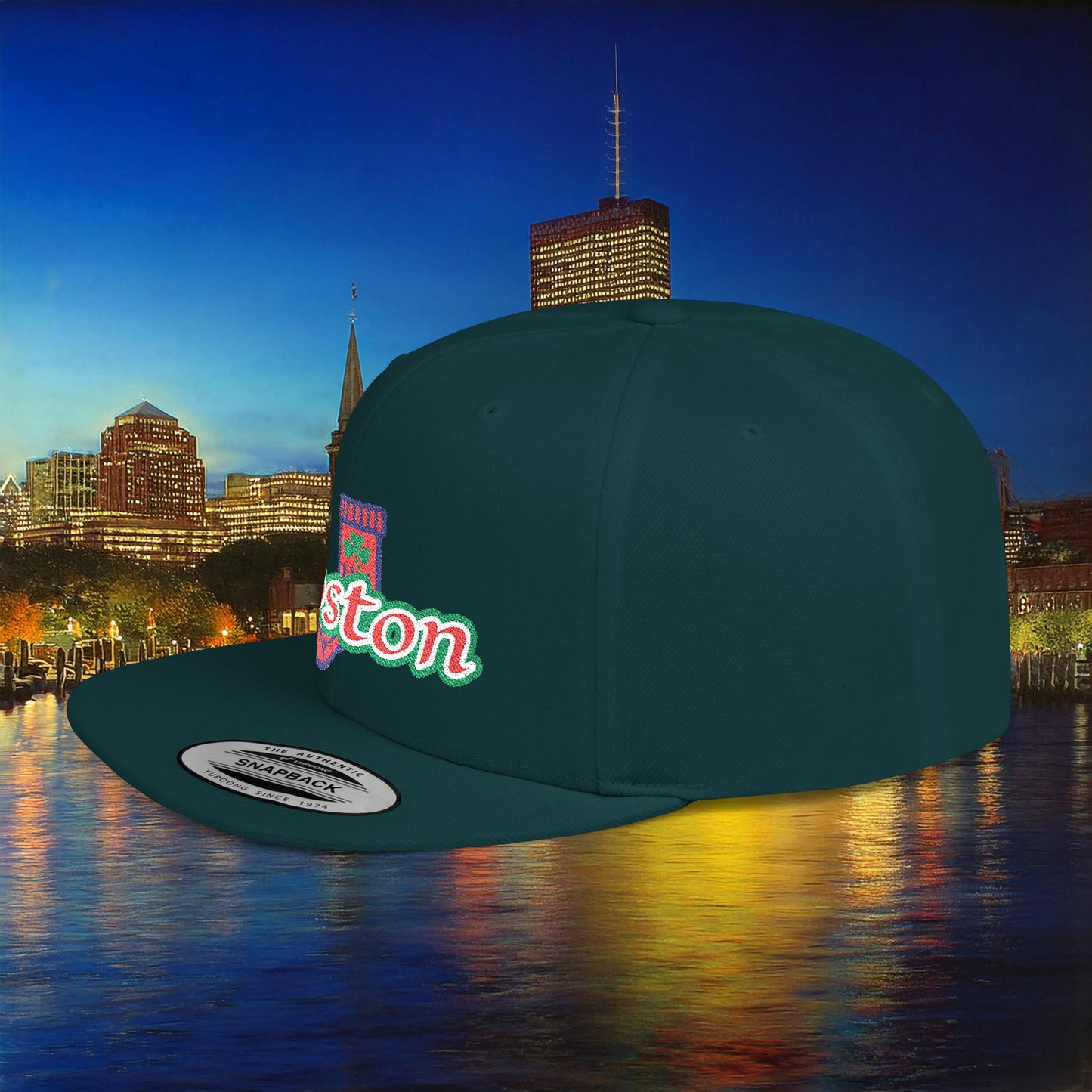 Boston Cable Knit Irish Sock Flat Bill Snapback