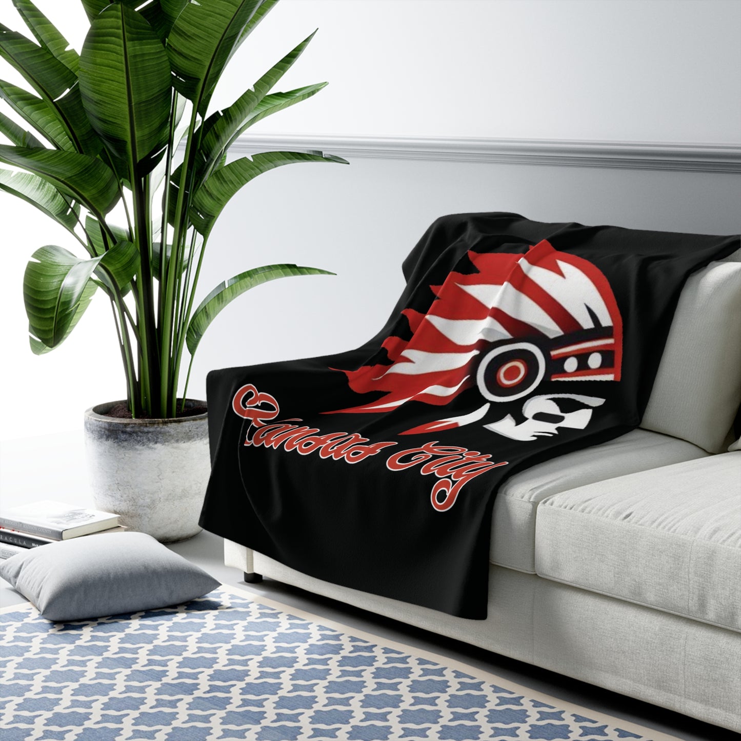 Kansas City Chief Sherpa Fleece Blanket