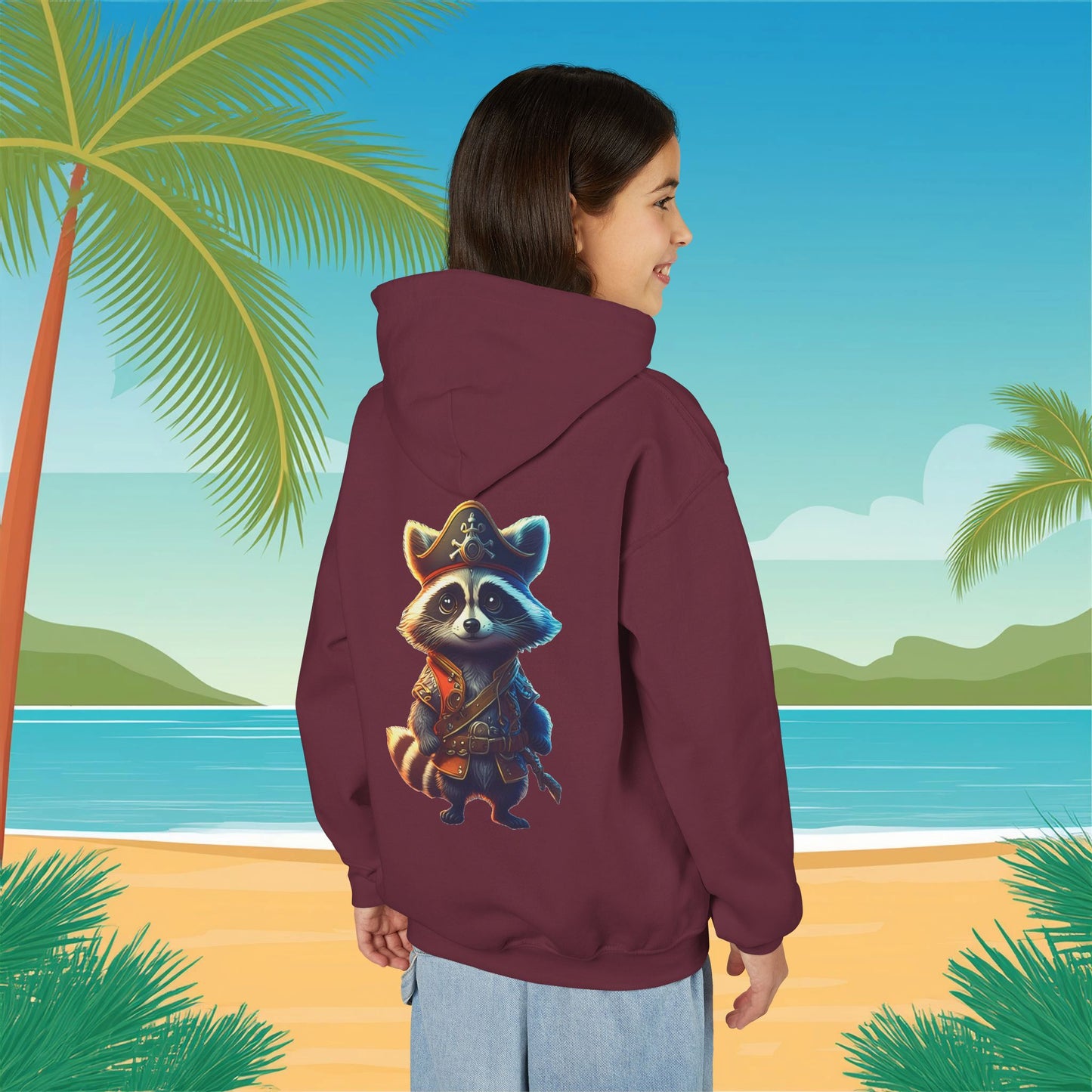 Raccoon Pirate Youth Hoodie