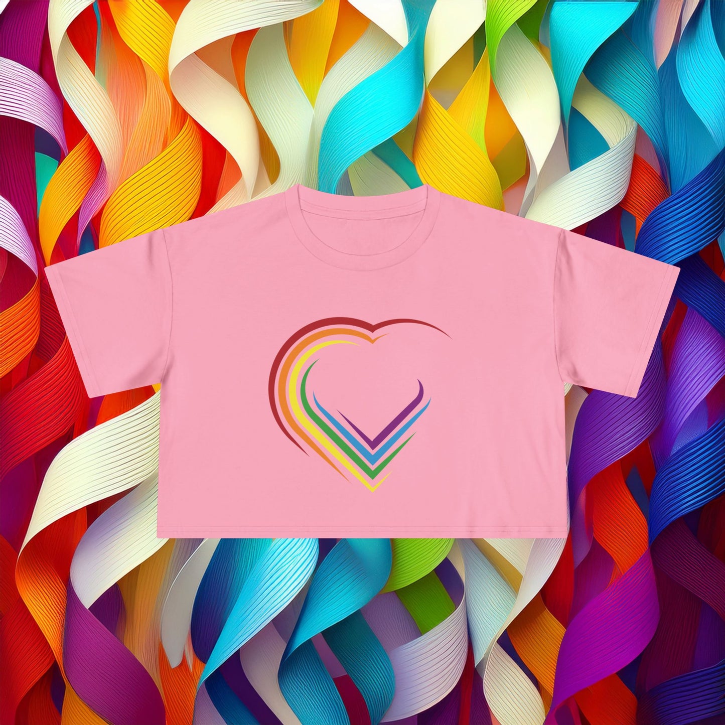Rainbow Heart Women's Crop Tee