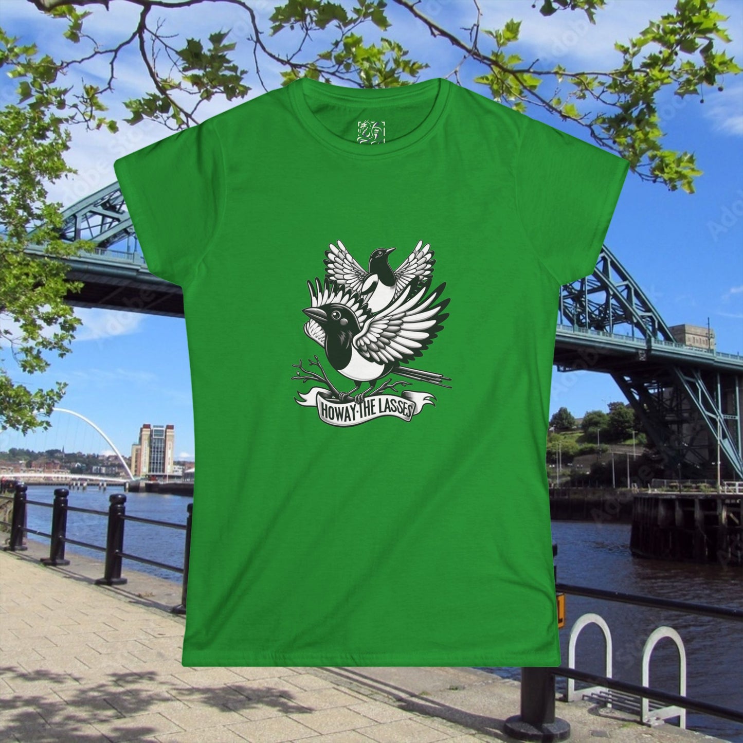 Newcastle United Howay The Lasses B&W (Twin Mags) Women's Tee