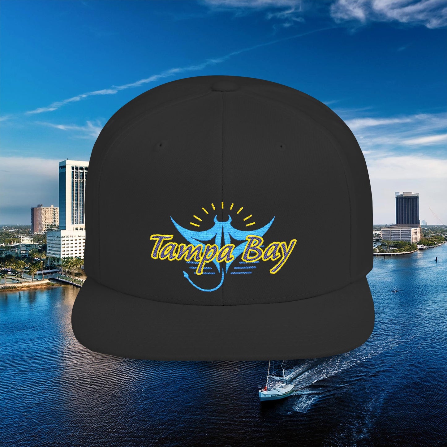 Tampa Bay Baseball Logo Flat Bill Snapback