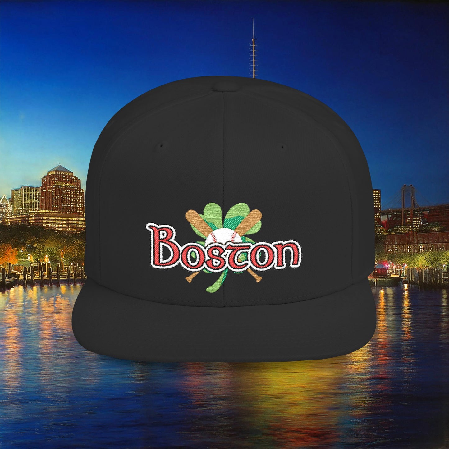 Boston Shamrock Baseball Flat Bill Snapback