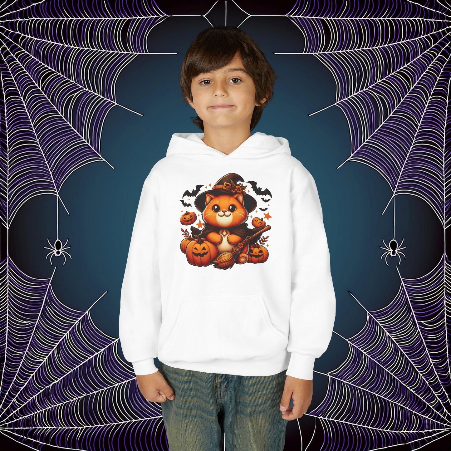 Halloween Cat Youth Hoodie