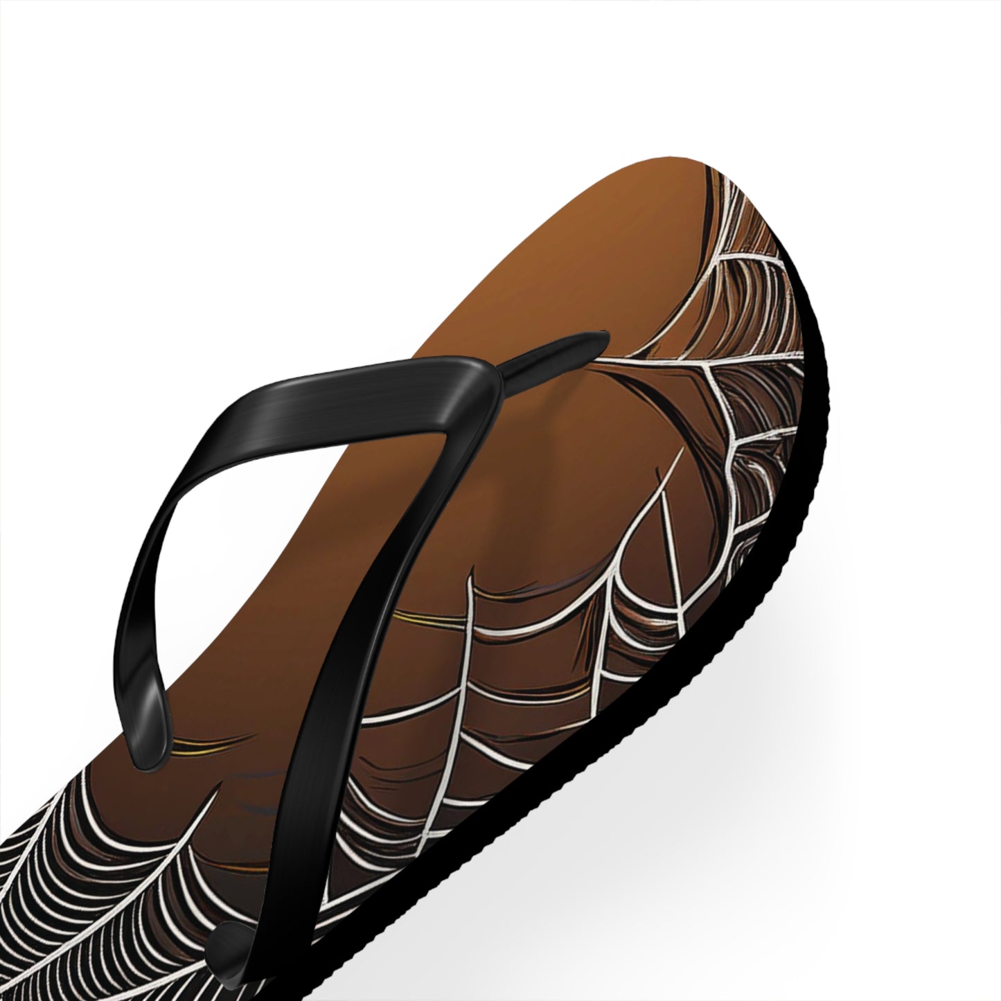 Golden Spider Web Flip Flops