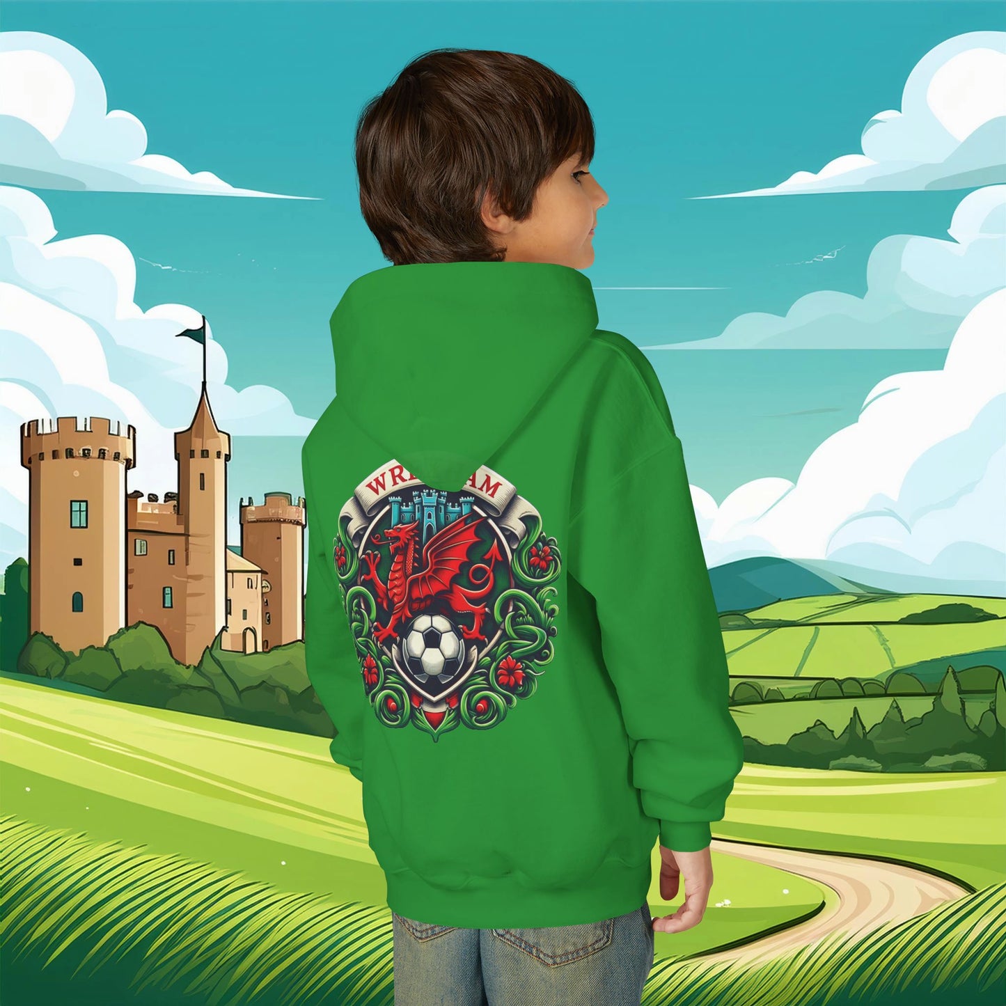 Wrexham Crest Dragon Youth Hoodie