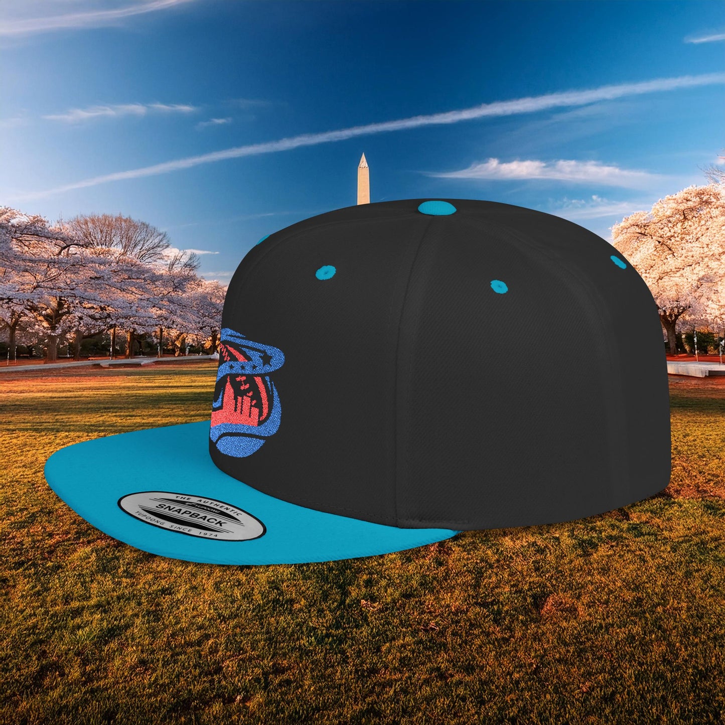 Abstract Washington Baseball Logo Flat Bill Snapback