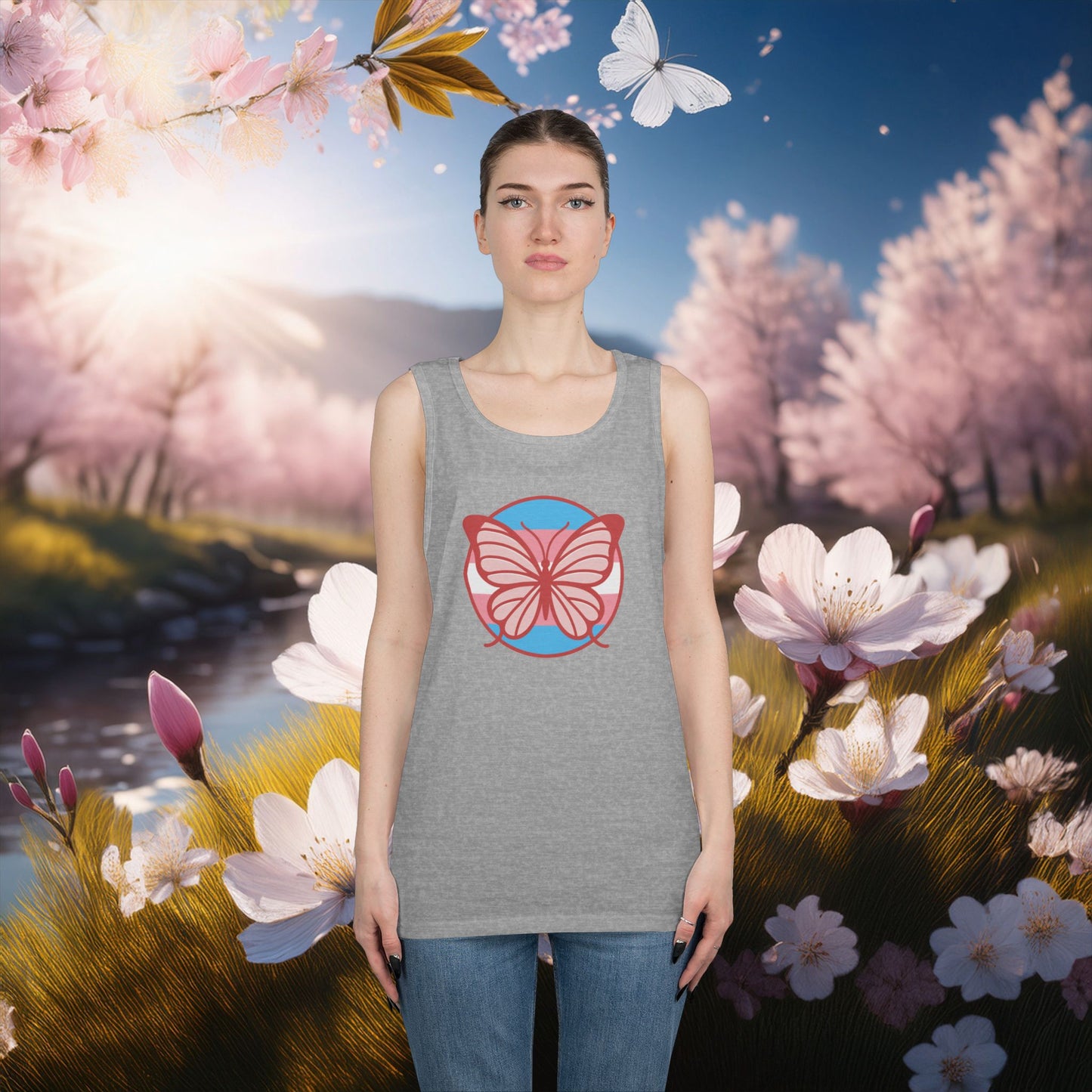 The T Elders Butterfly Unisex Heavy Cotton Tank Top