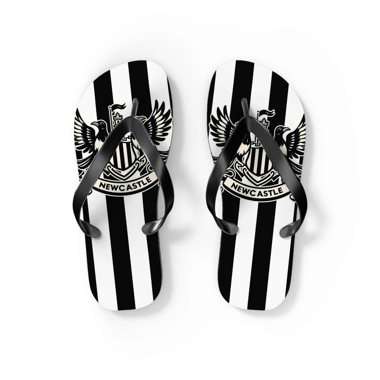 Newcastle United B&W Crest Flip Flops