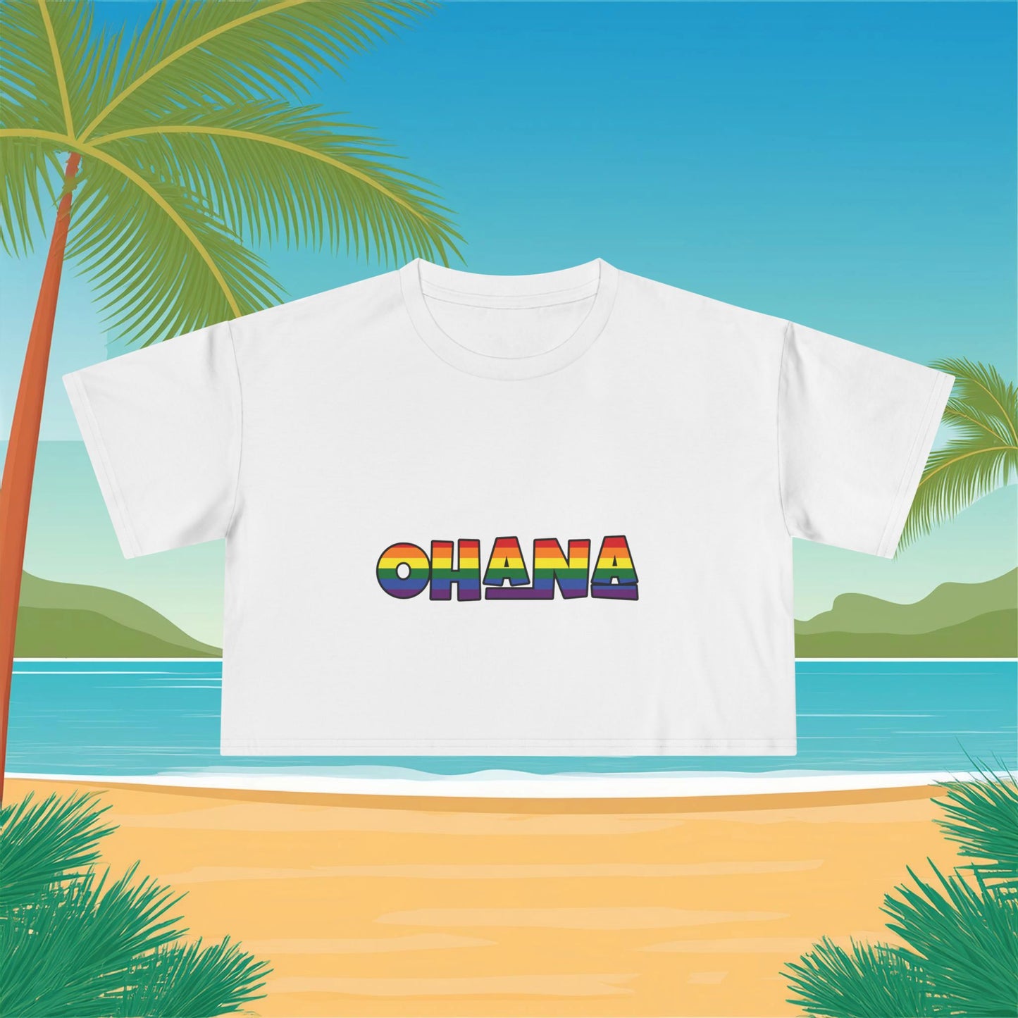 Rainbow Ohana Women's Crop Tee