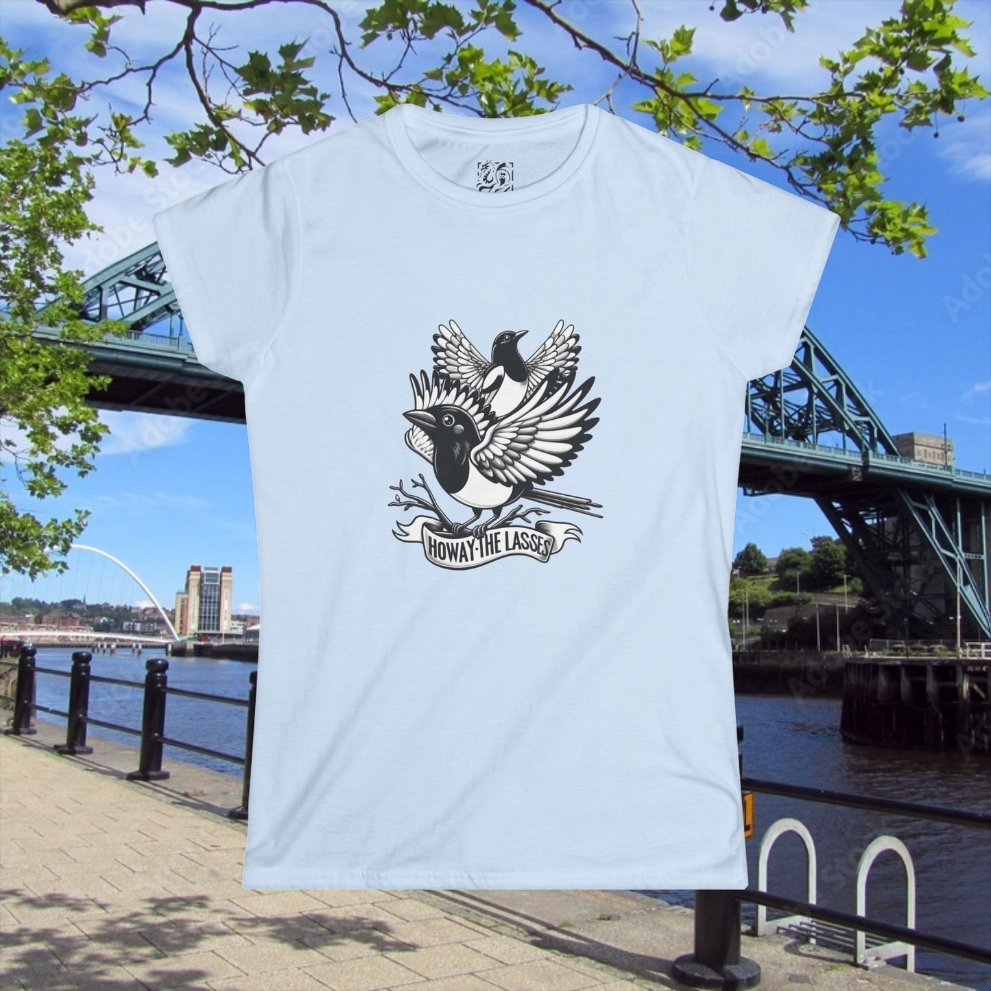 Newcastle United Howay The Lasses B&W (Twin Mags) Women's Tee