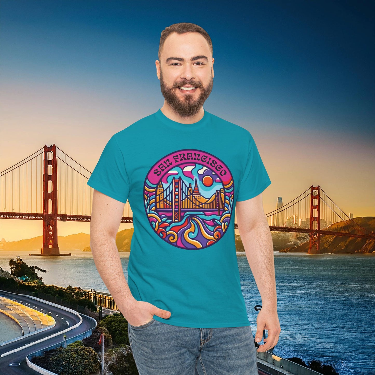 Vibrant San Francisco Psychedelic Tee