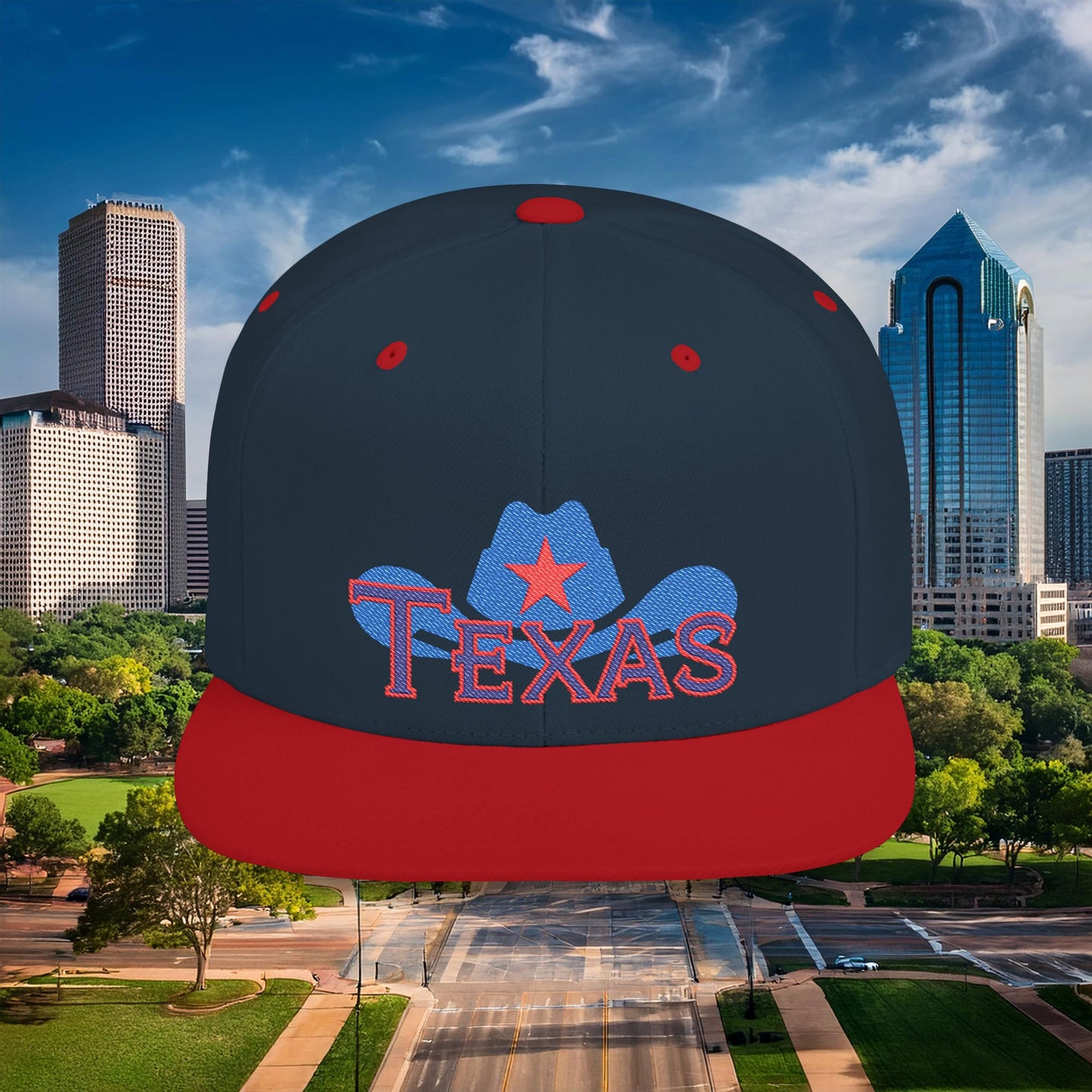 Texas Cowboy Hat Flat Bill Snapback