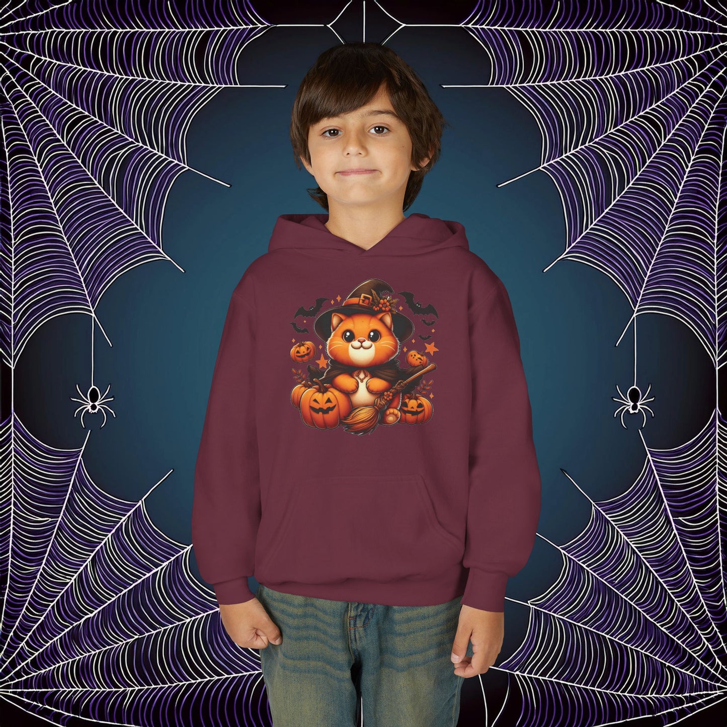 Halloween Cat Youth Hoodie