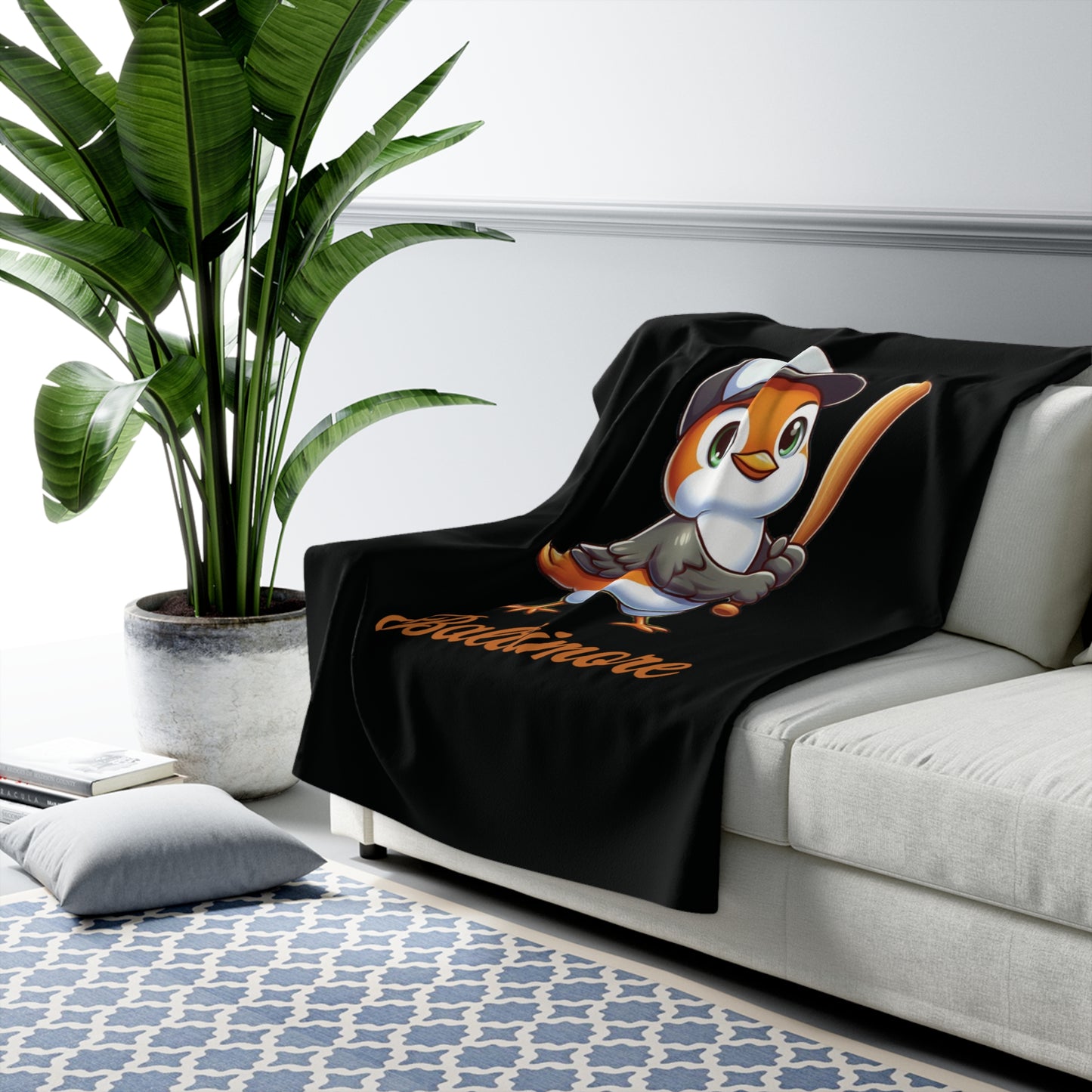 Baltimore Baseball Mini Oriole Sherpa Fleece Blanket