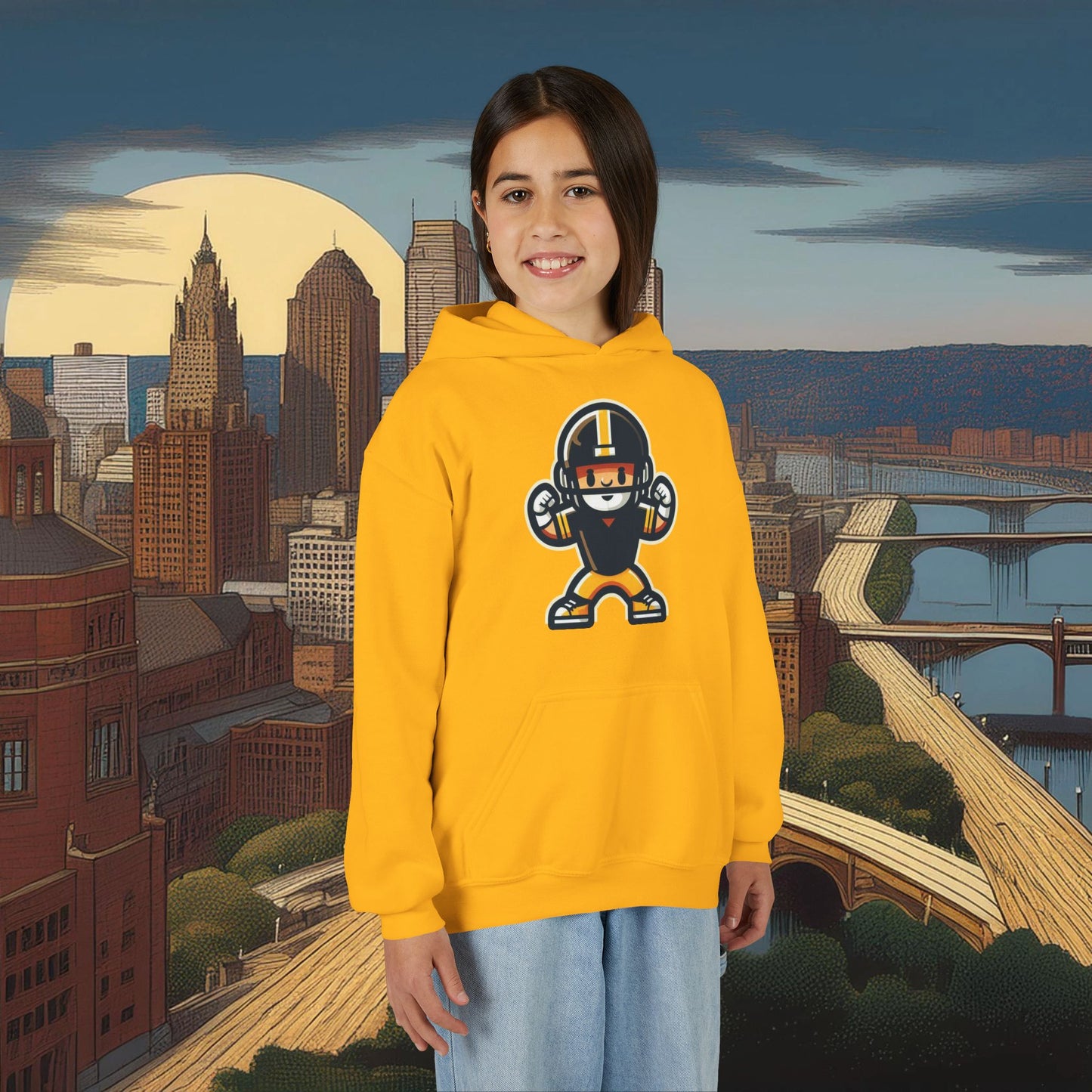 Mini Pittsburgh Football Player Youth Hoodie