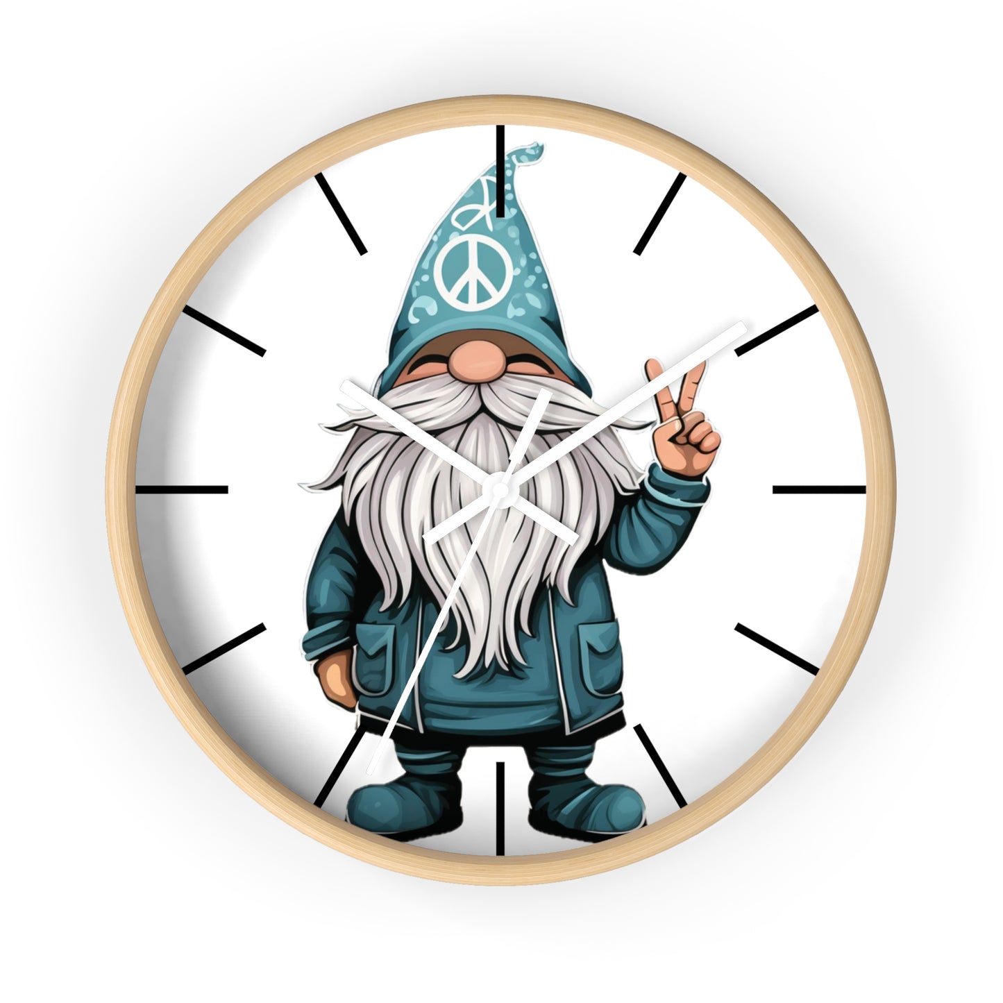 Peace Gnome Wall Clock