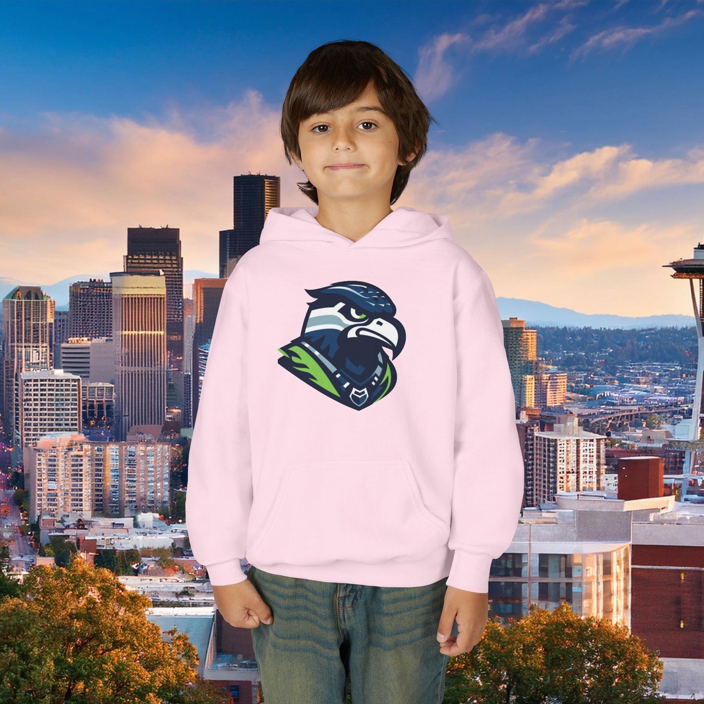 Seattle Football Crest Youth Hoodie