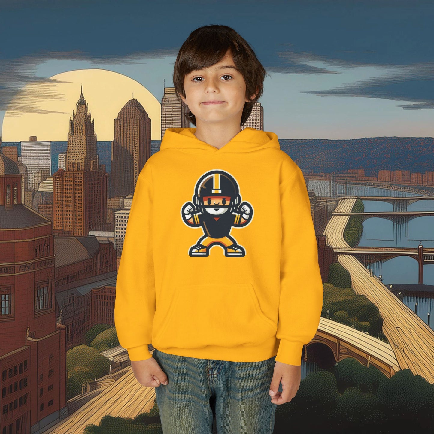 Mini Pittsburgh Football Player Youth Hoodie