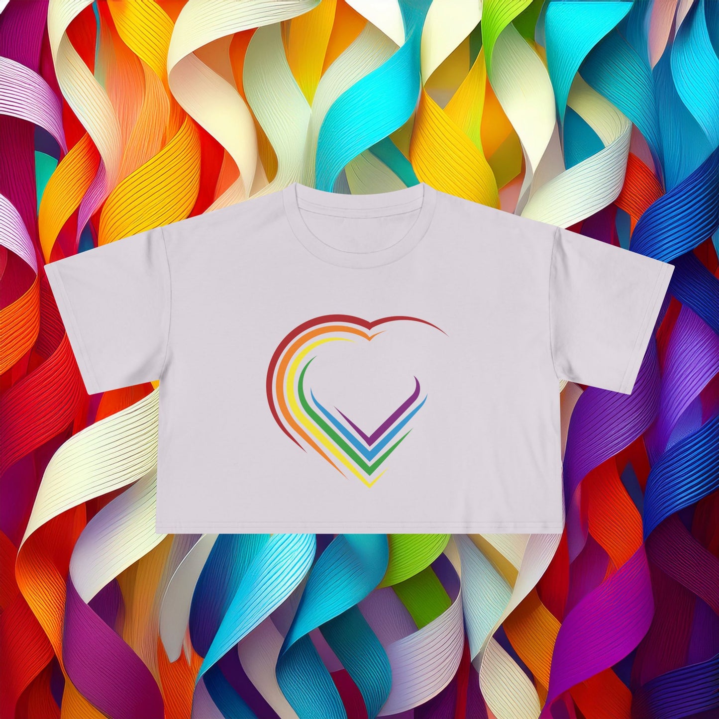 Rainbow Heart Women's Crop Tee
