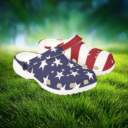 American Flag Foam Clogs