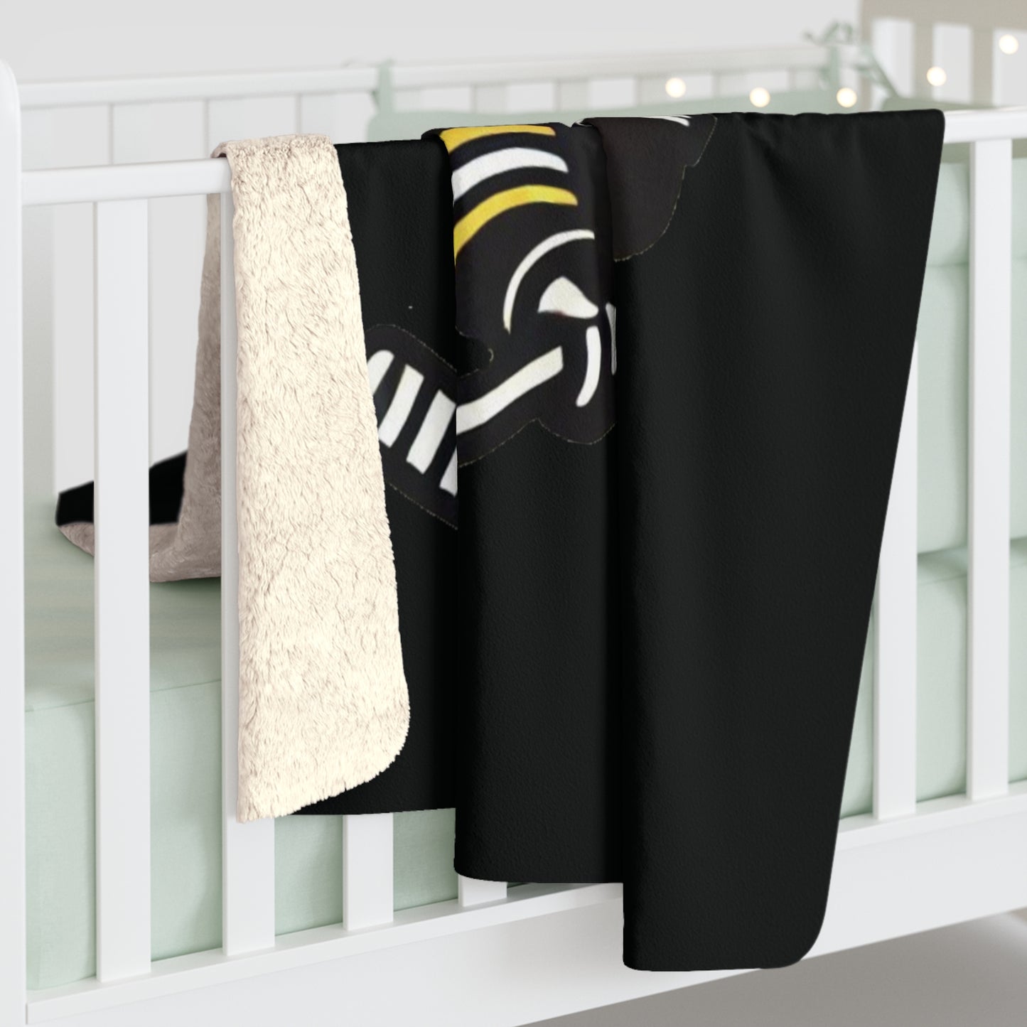 Boston Hockey Bear Sherpa Fleece Blanket