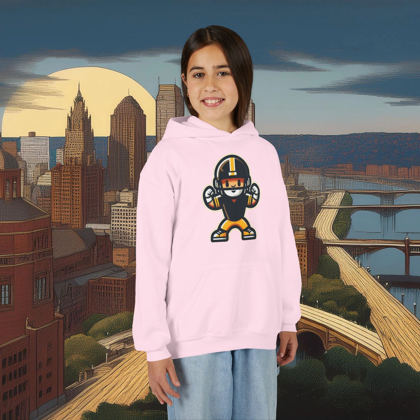Mini Pittsburgh Football Player Youth Hoodie