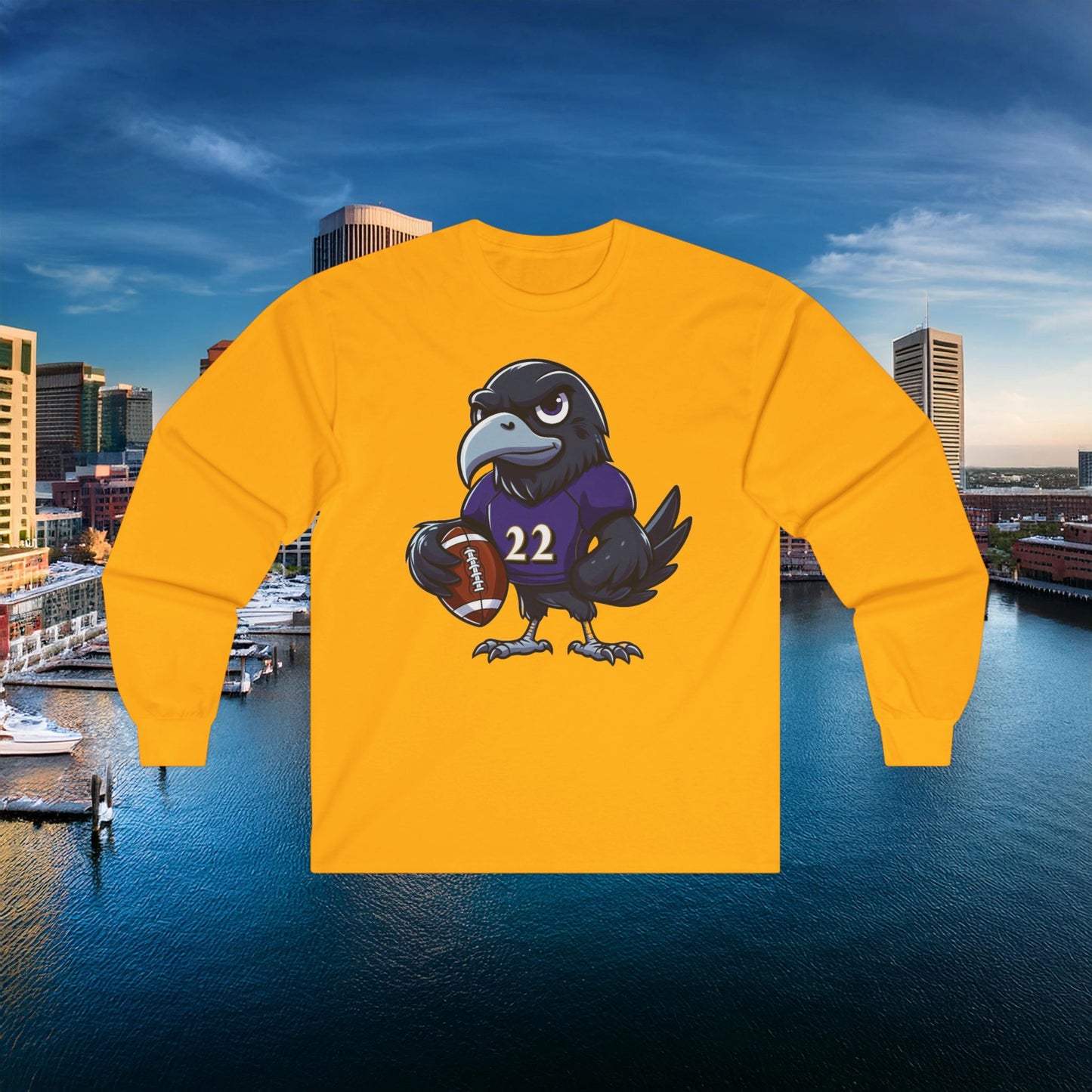 Baltimore Little Football Player Long Sleeve Tee