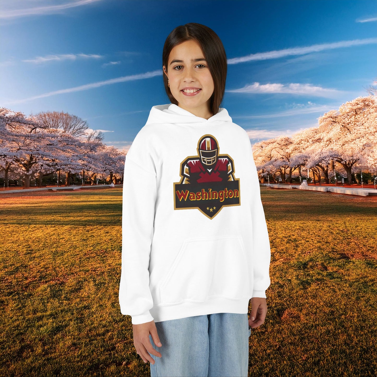 Washington Football Player Logo Youth Hoodie