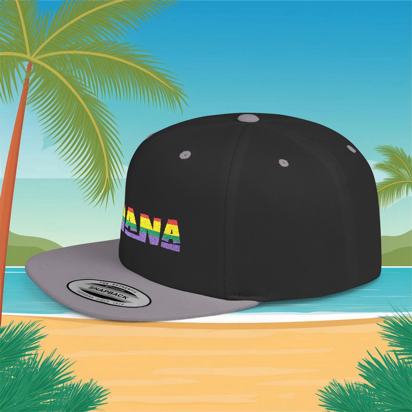 Rainbow Ohana Flat Bill Snapback