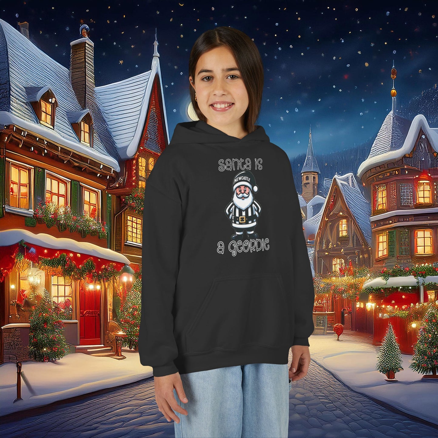Newcastle United Santa is a Geordie Youth Hoodie