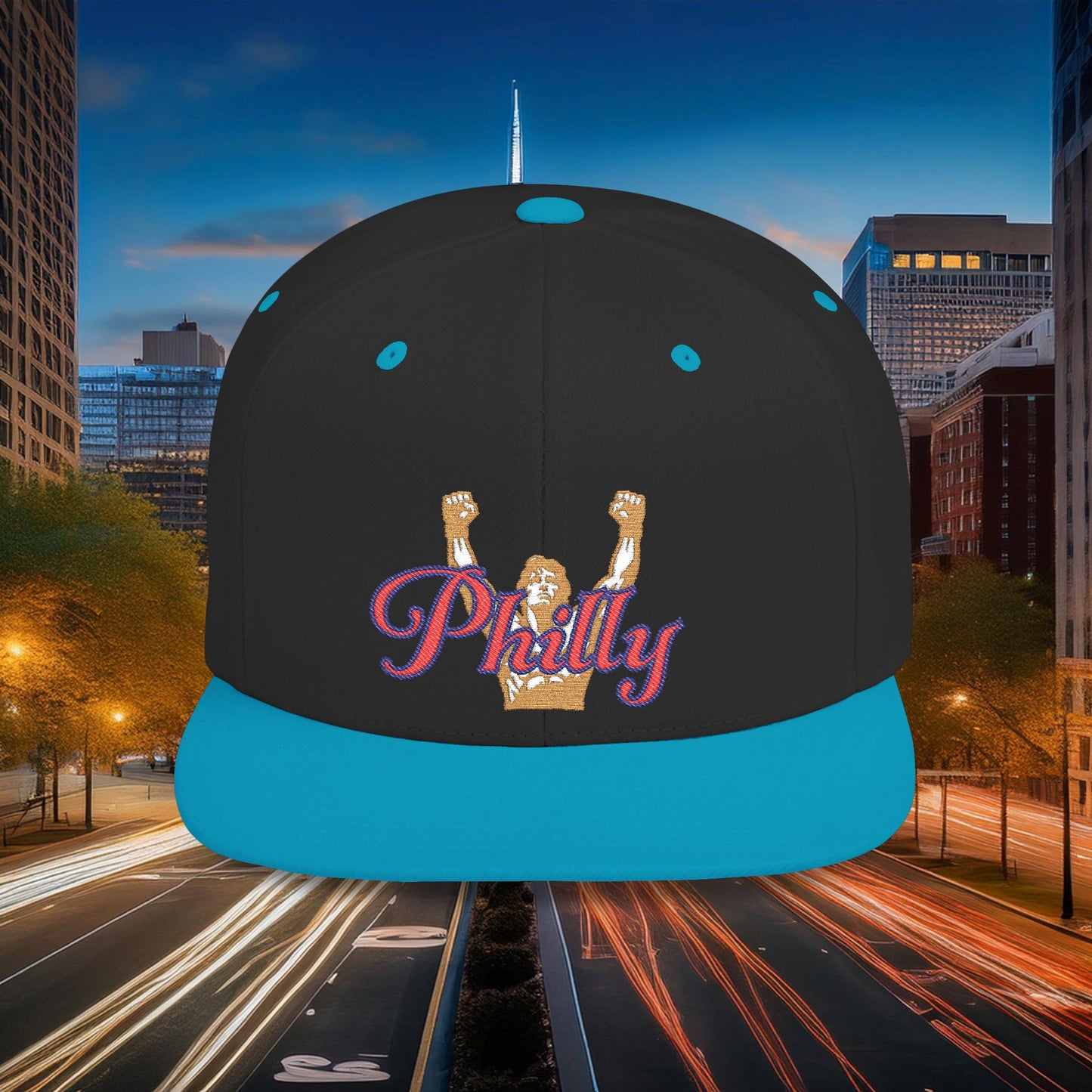 Philly Rocky Statue Flat Bill Snapback