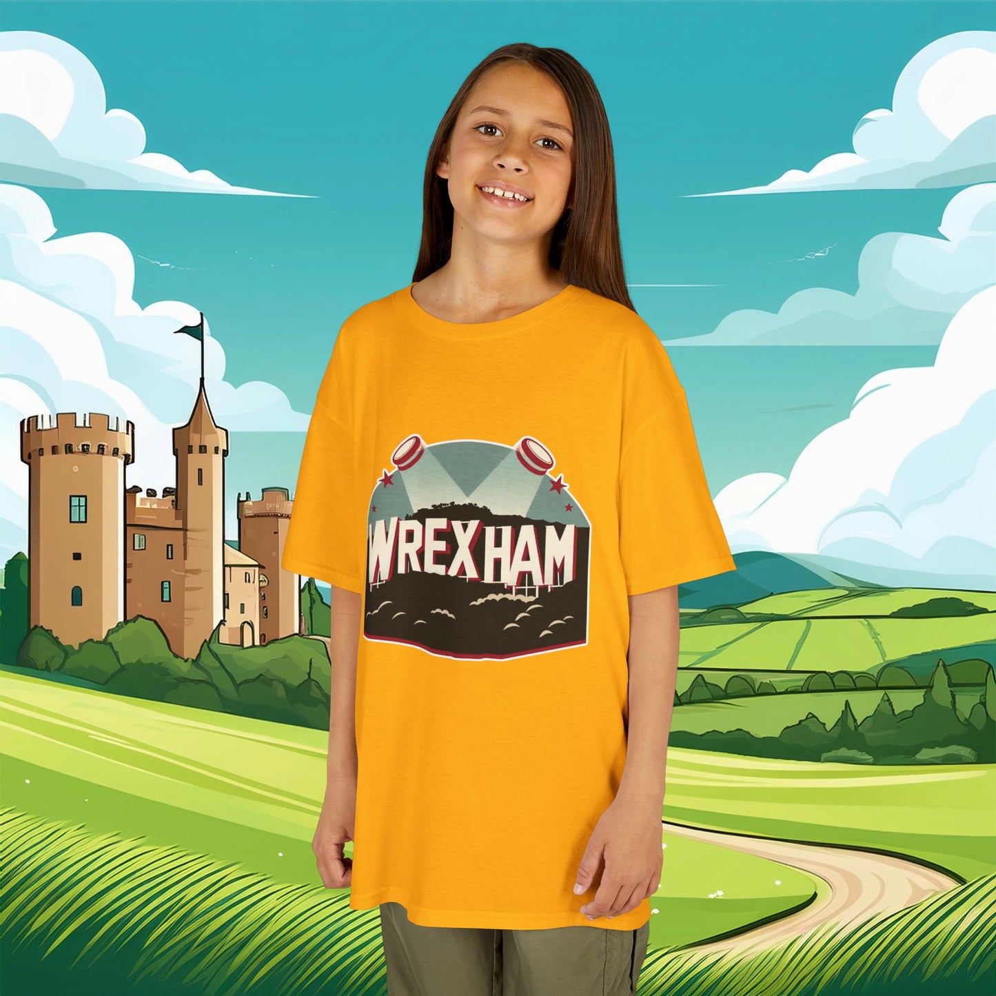 Wrexham Hollywood Sign Kids Tee