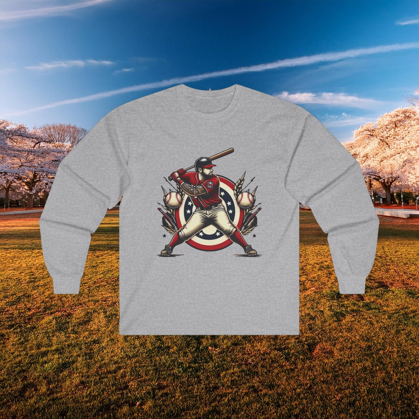 Washington Nations At Bat Long Sleeve Tee
