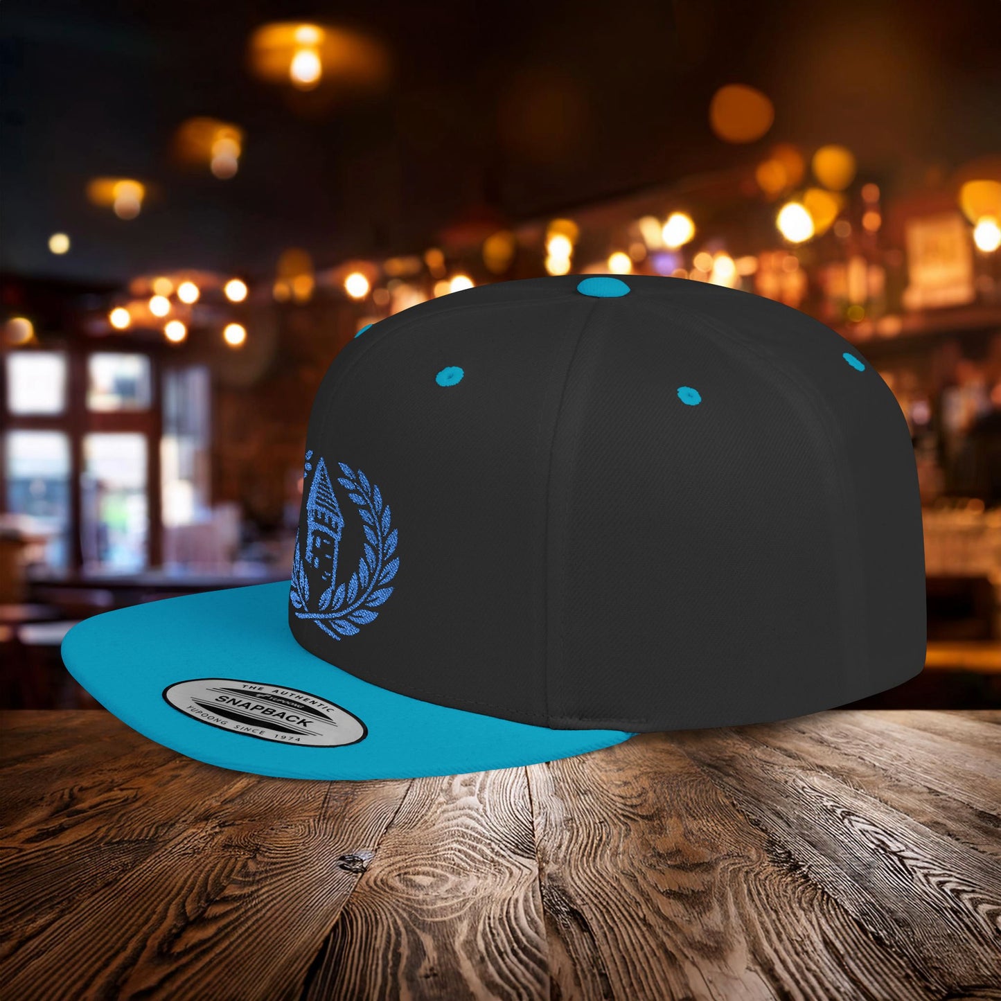 Blue Everton Logo Flat Bill Snapback