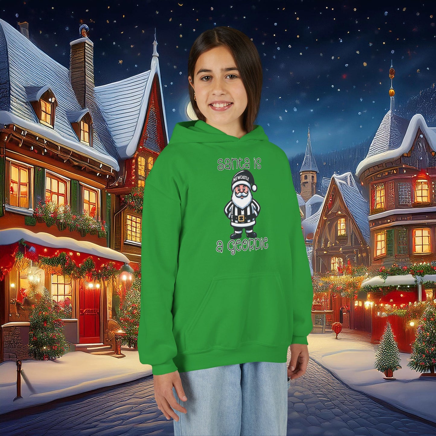 Newcastle United Santa is a Geordie Youth Hoodie